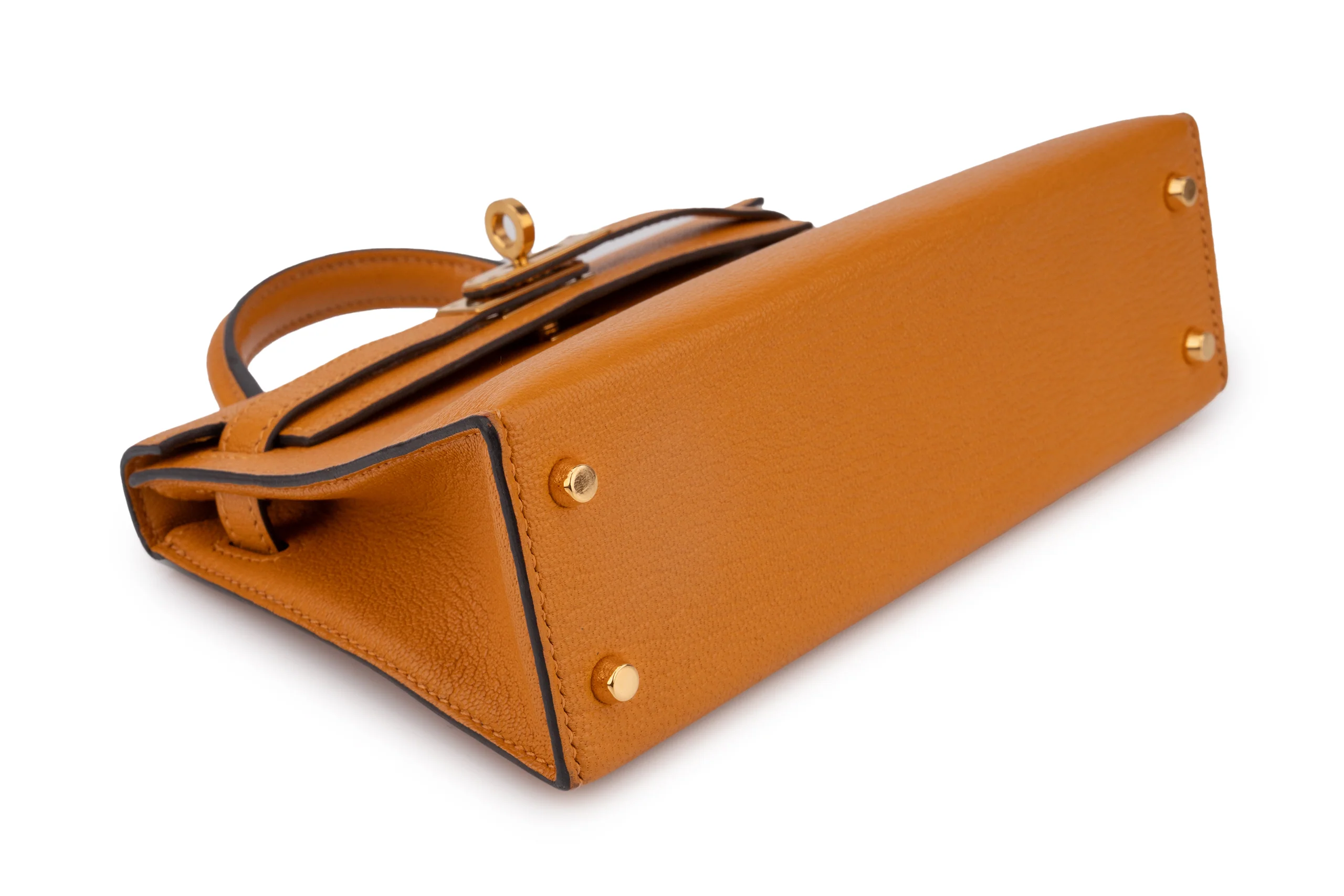 Hermès Mini Kelly		Chevre	Mustard	GHW - Image 12