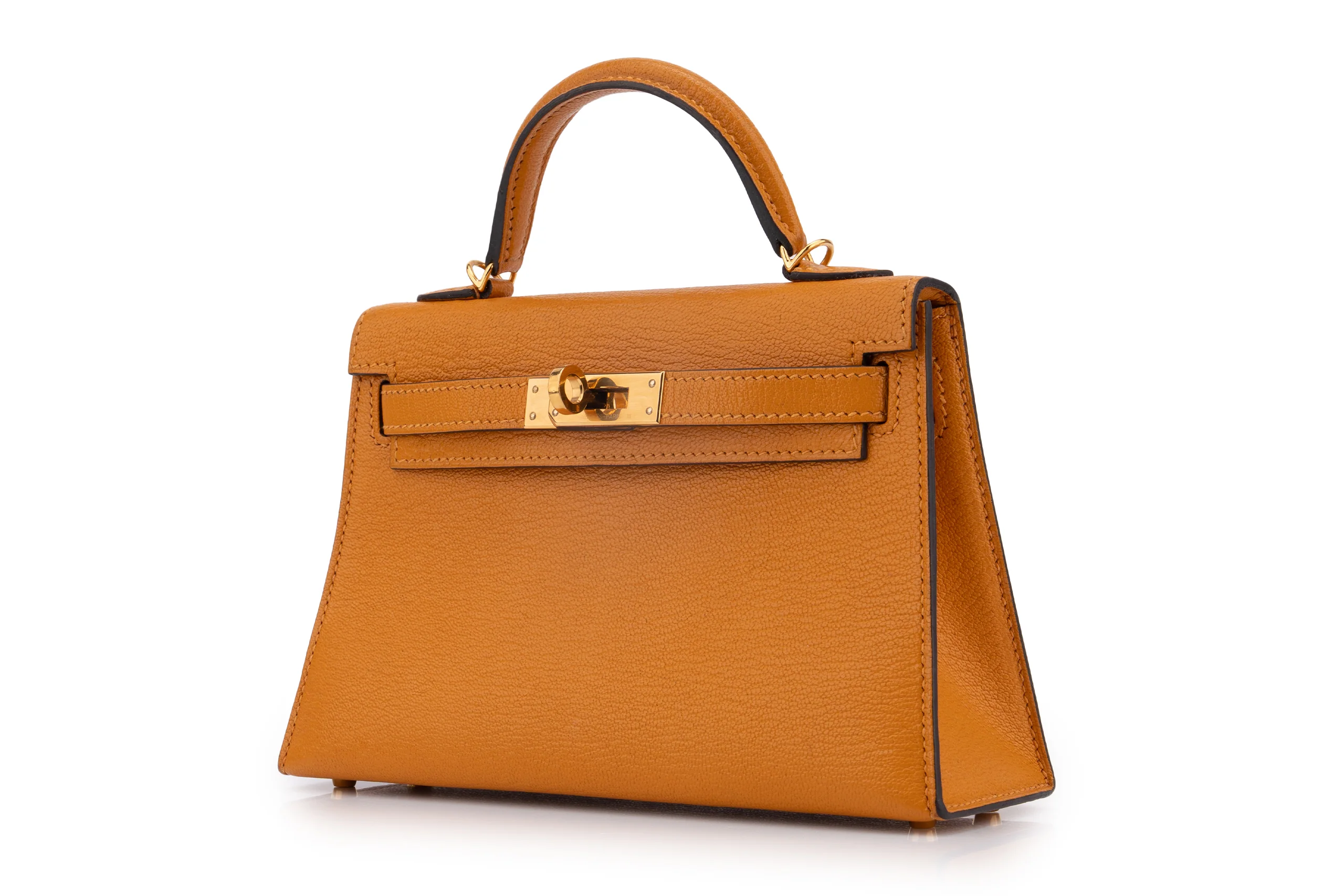 Hermès Mini Kelly		Chevre	Mustard	GHW - Image 2