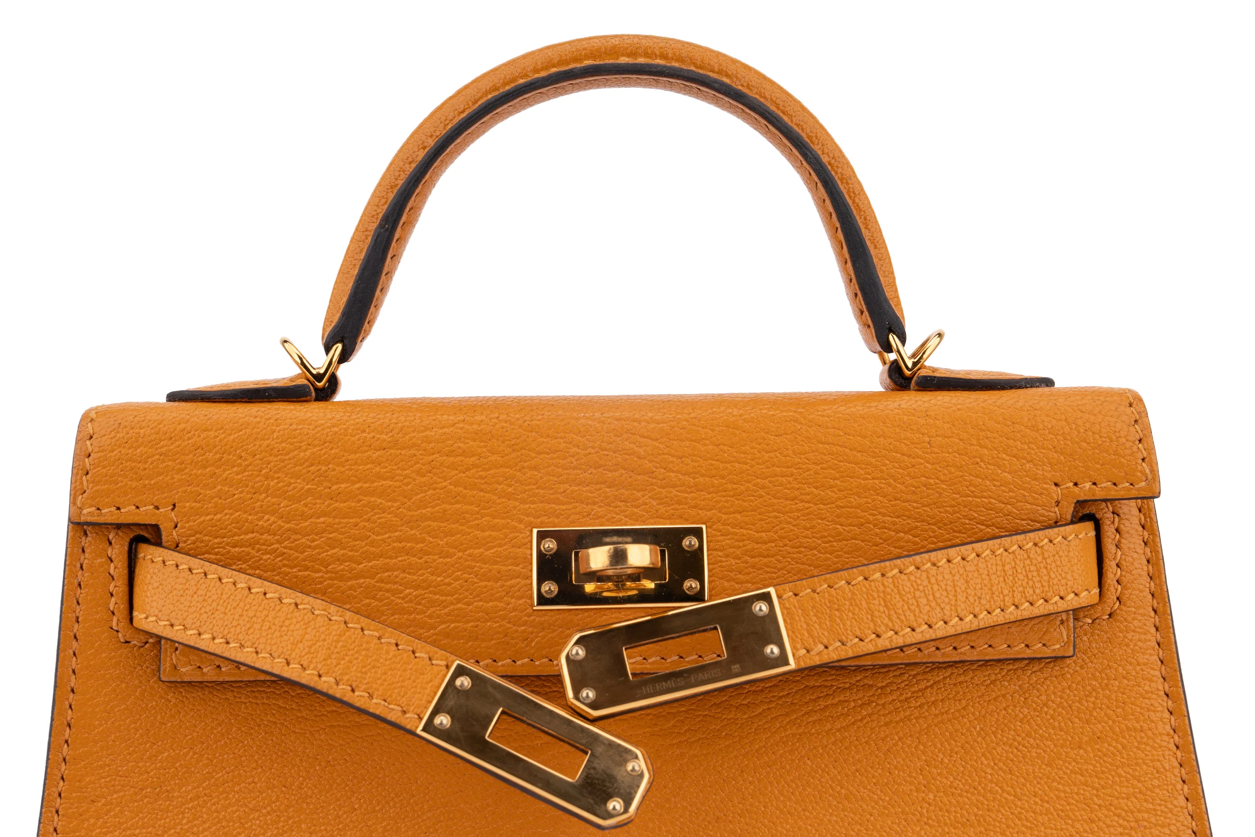 Hermès Mini Kelly		Chevre	Mustard	GHW - Image 8