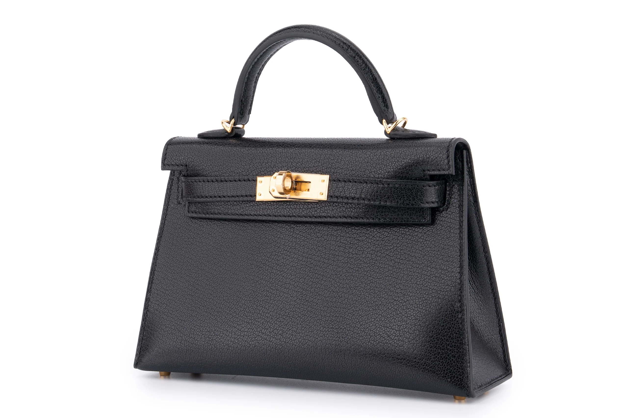 Hermès Mini Kelly	Chevre Noir GHW - Image 2
