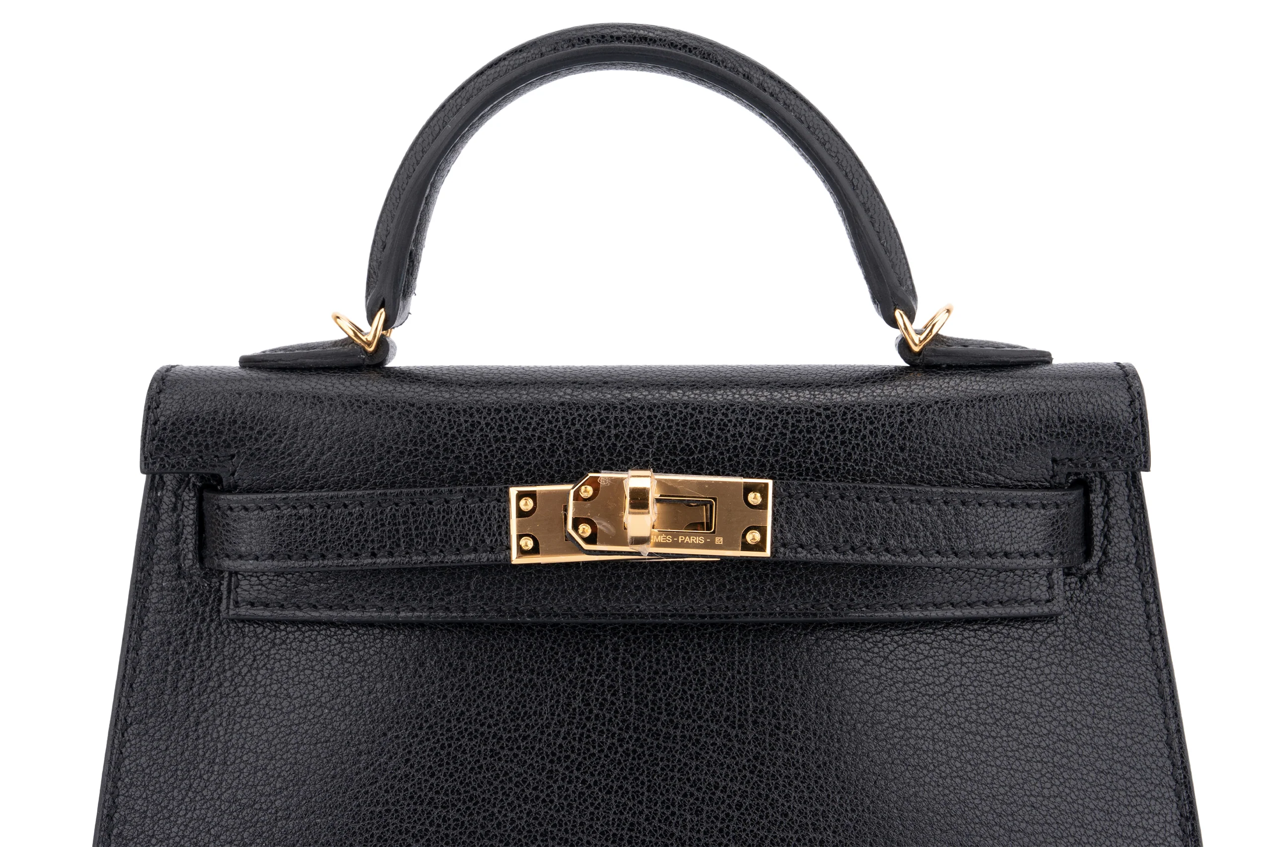 Hermès Mini Kelly	Chevre Noir GHW - Image 7
