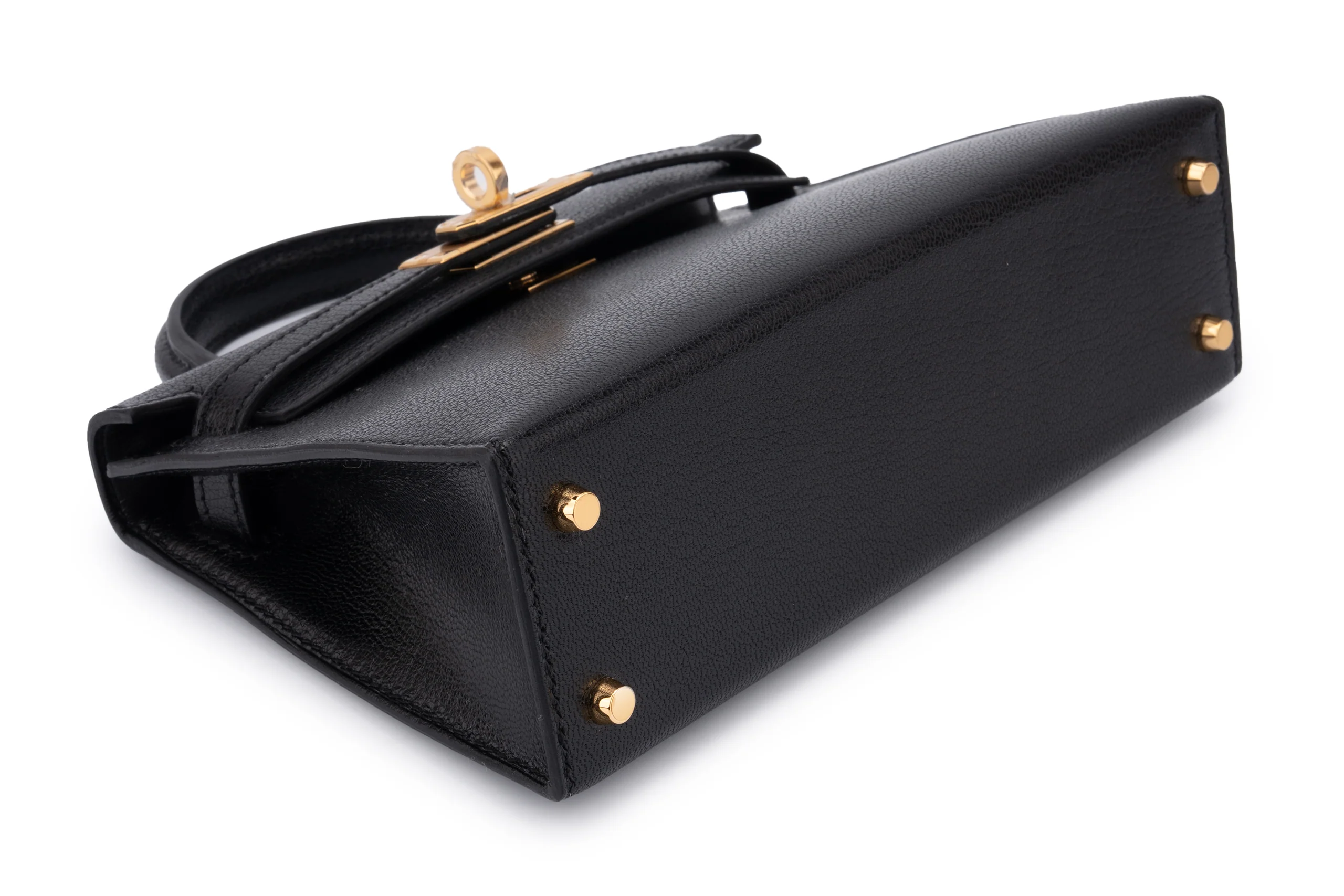 Hermès Mini Kelly	Chevre Noir GHW - Image 9