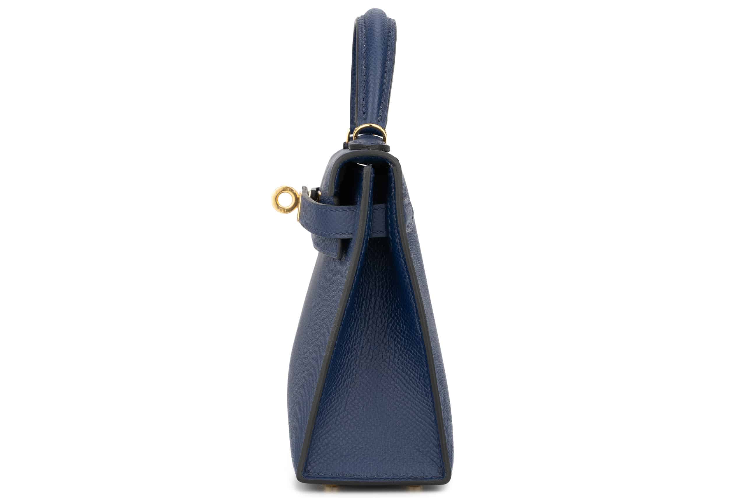 Hermès Mini Kelly Epsom Bleu Navy GHW - Image 3