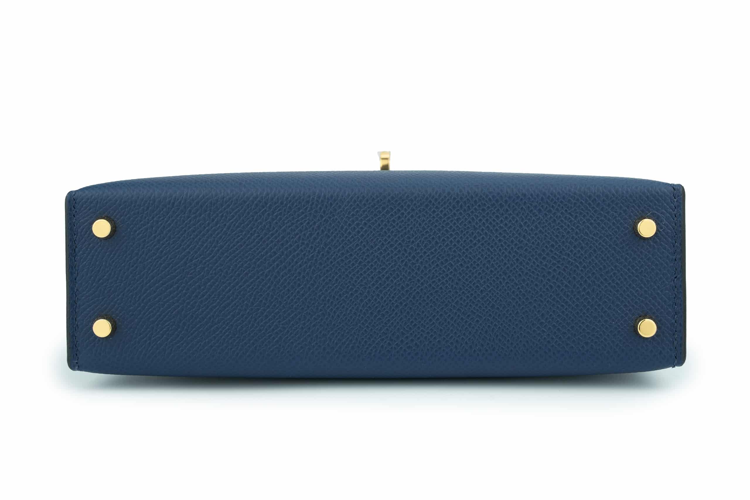Hermès Mini Kelly Epsom Bleu Navy GHW - Image 7