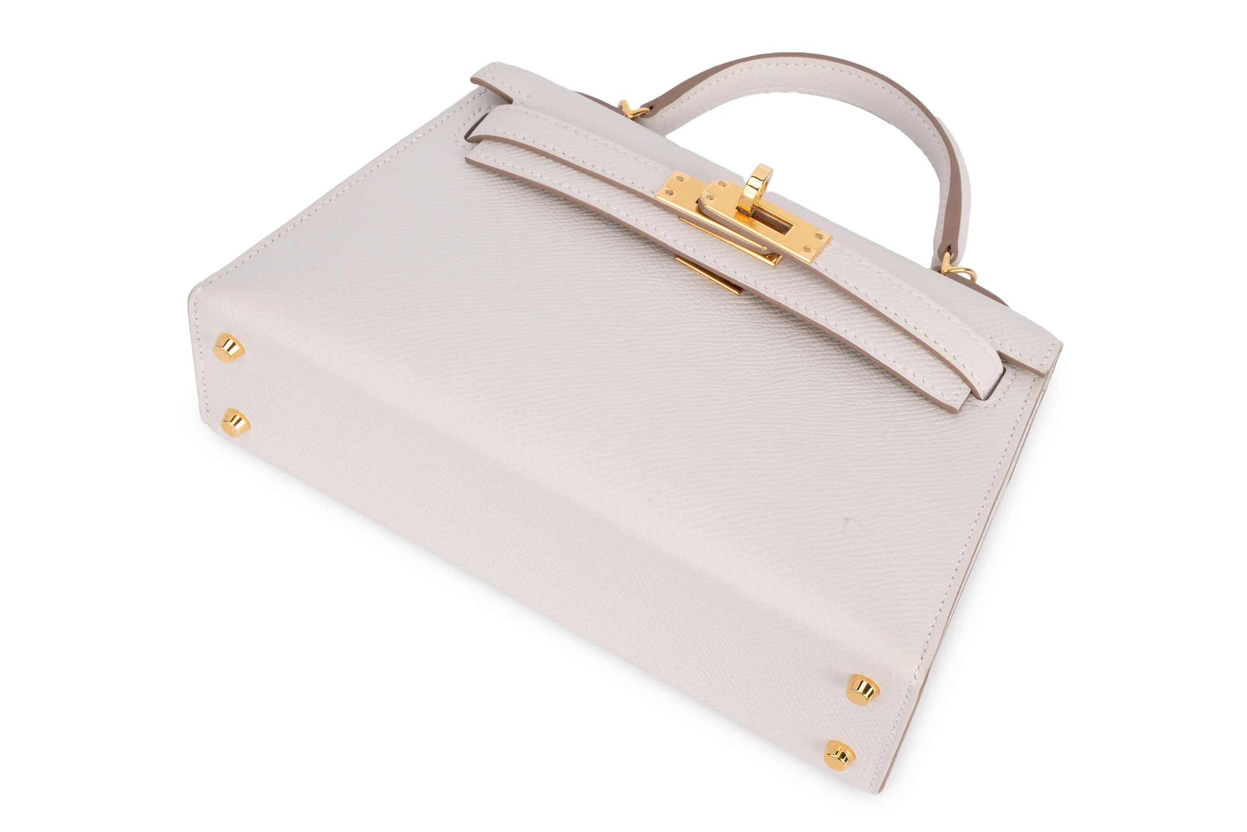 Hermès  Mini Kelly			Epsom	Gris Pale	GHW - Image 10