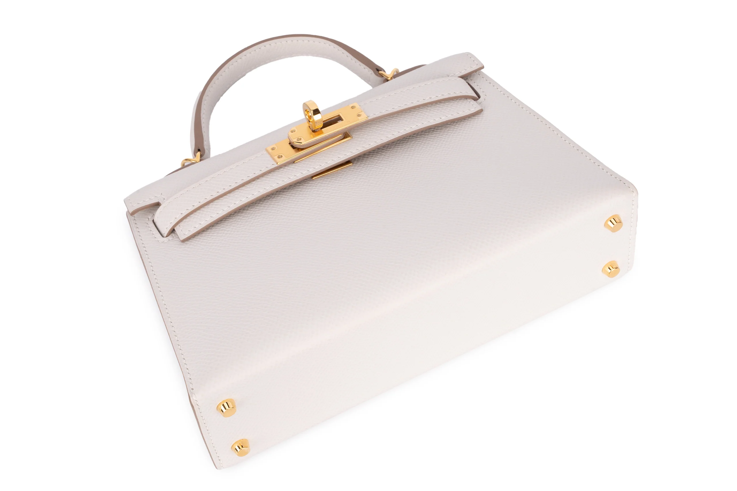 Hermès  Mini Kelly			Epsom	Gris Pale	GHW - Image 11