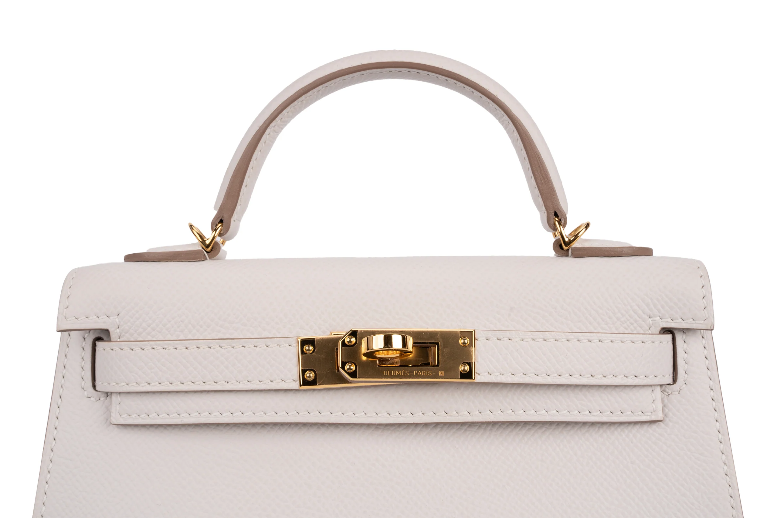Hermès  Mini Kelly			Epsom	Gris Pale	GHW - Image 7