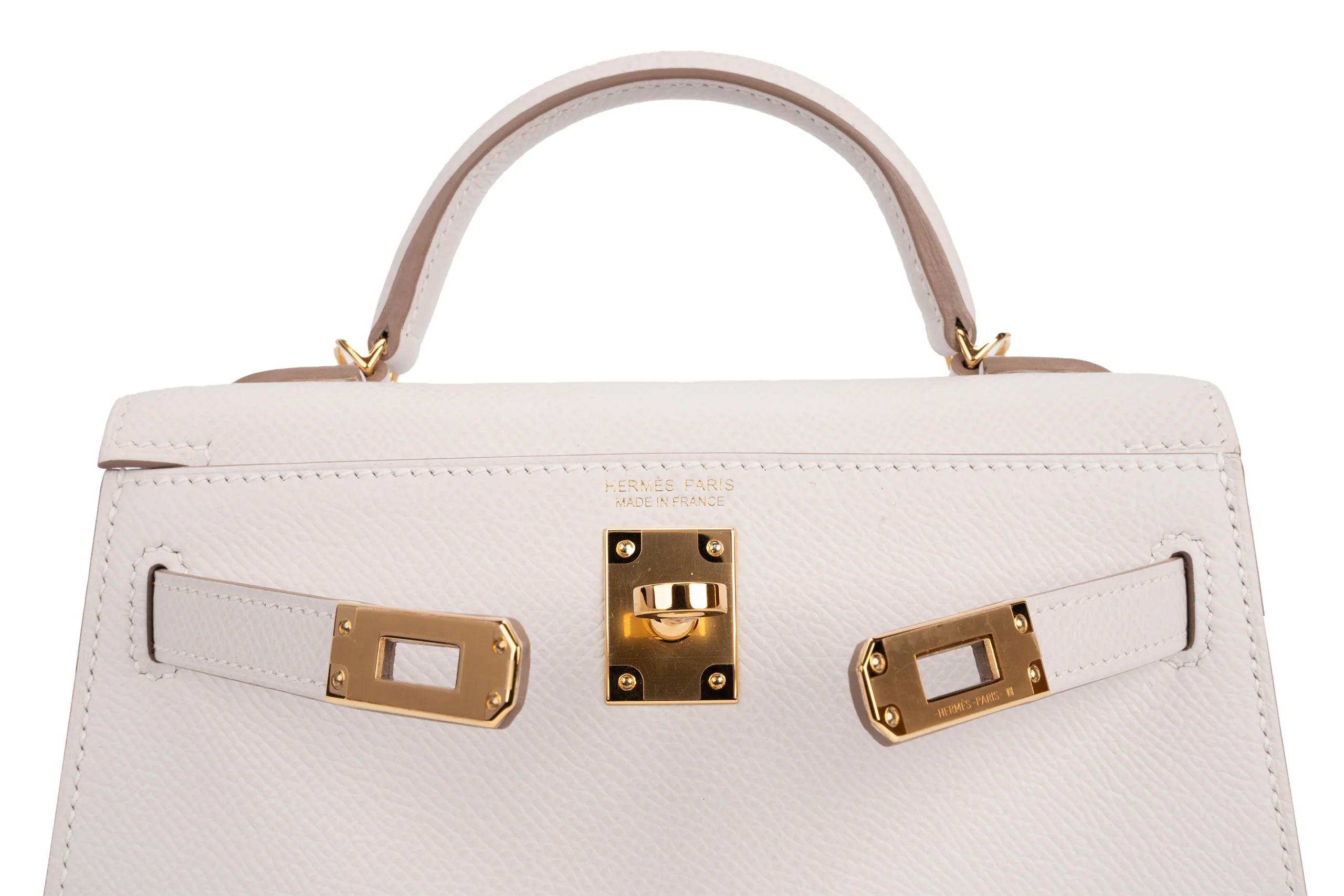 Hermès  Mini Kelly			Epsom	Gris Pale	GHW - Image 9