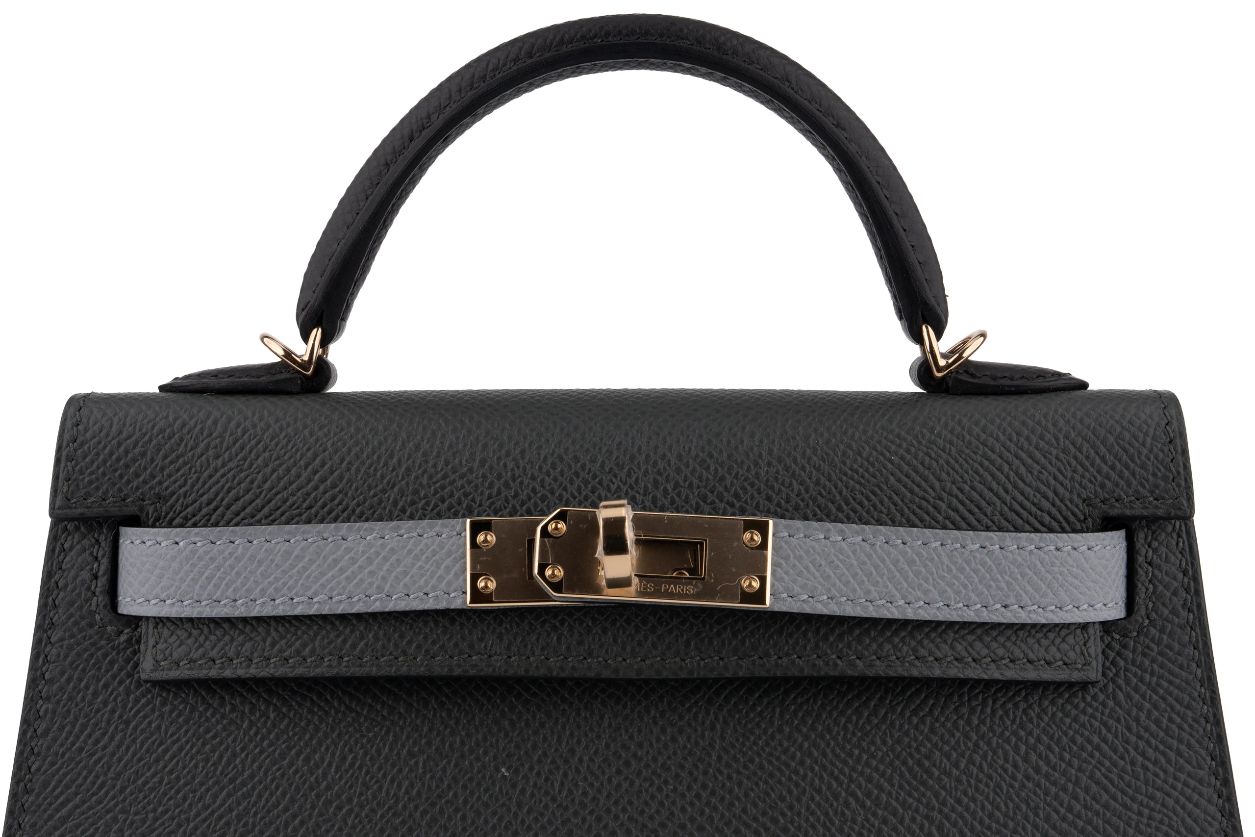 Hermès Mini Kelly		Epsom	Mangrove/Gris Pantin/Noir 	PBHW - Image 7