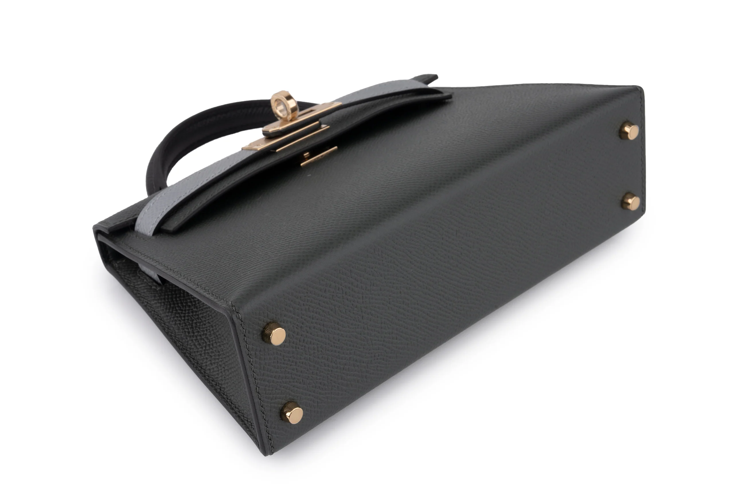 Hermès Mini Kelly		Epsom	Mangrove/Gris Pantin/Noir 	PBHW - Image 9