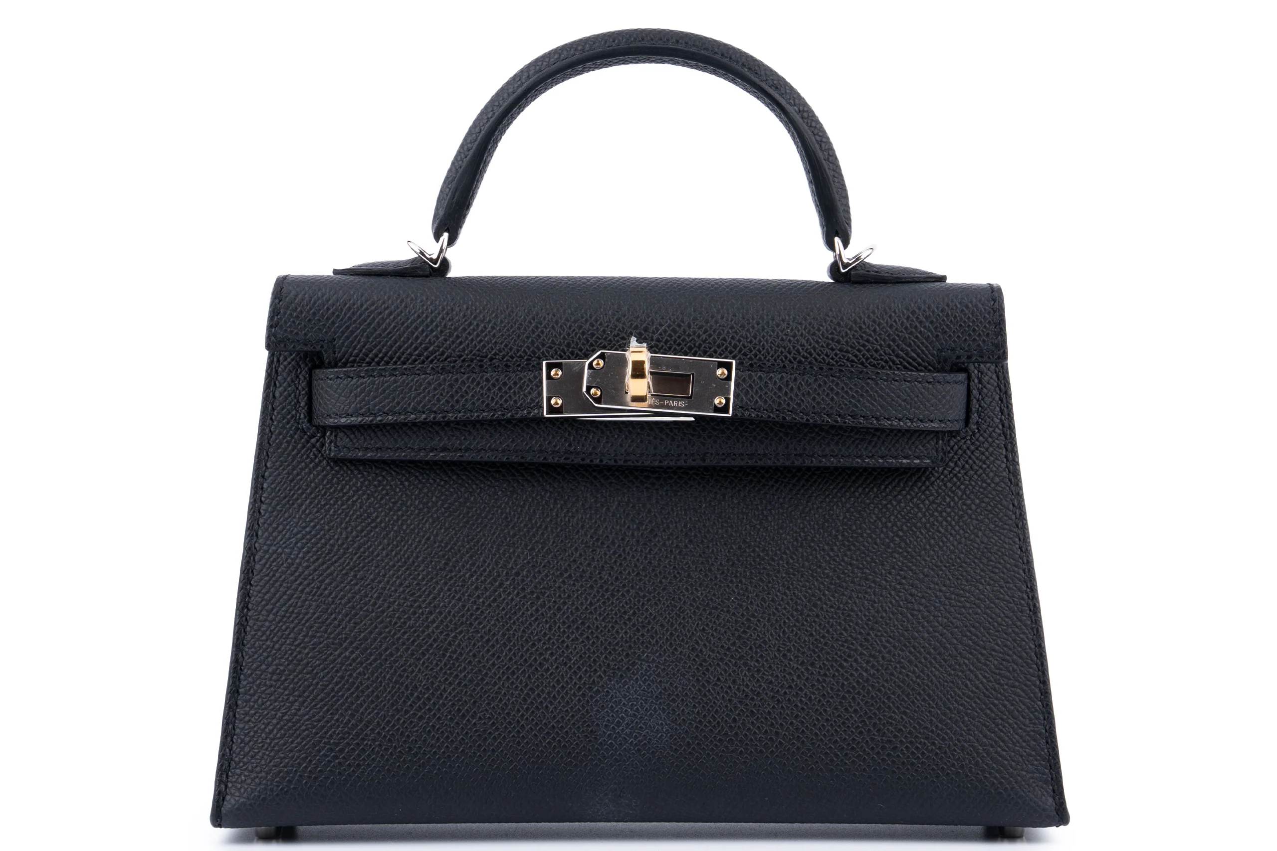 Hermès Mini Kelly		Epsom	Noir	Electrum  Hardware