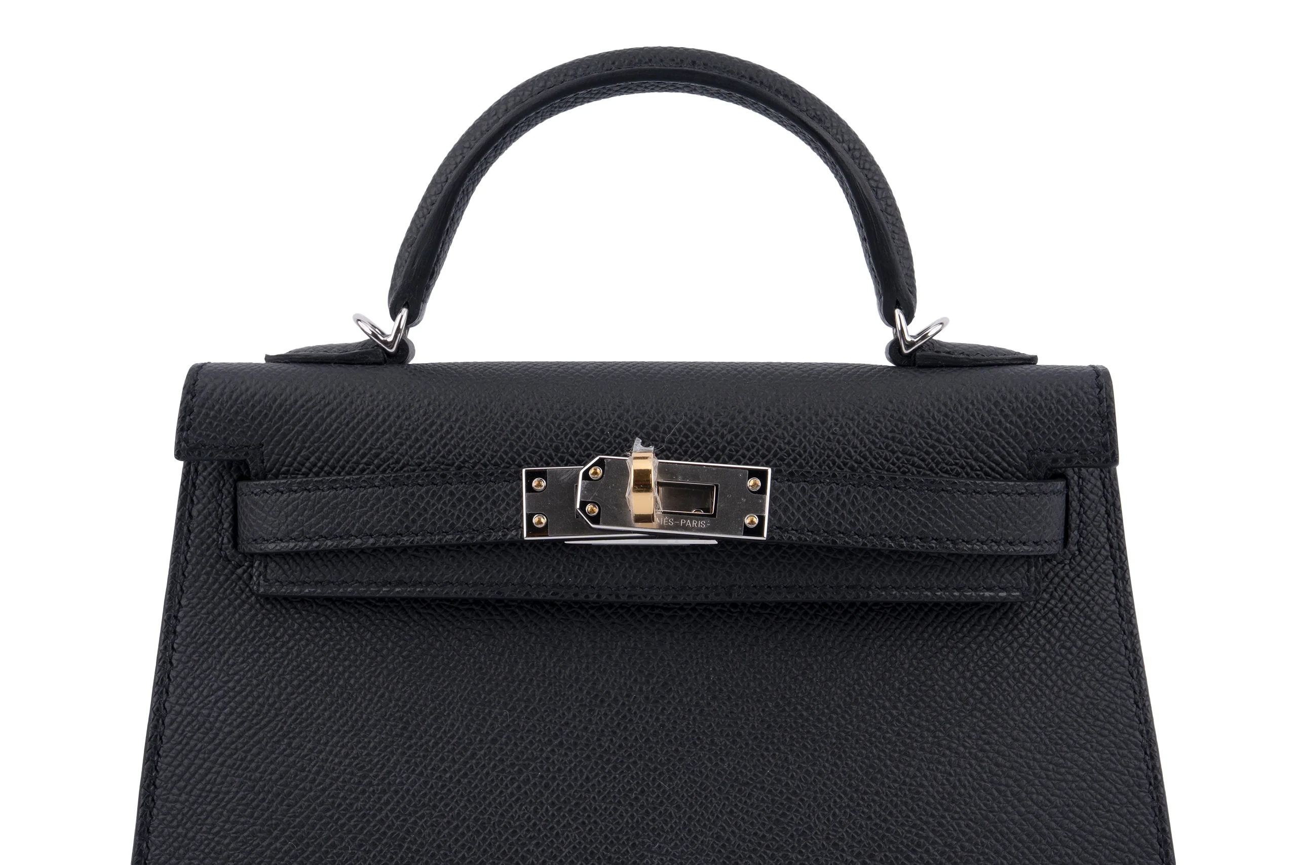 Hermès Mini Kelly		Epsom	Noir	Electrum  Hardware - Image 7