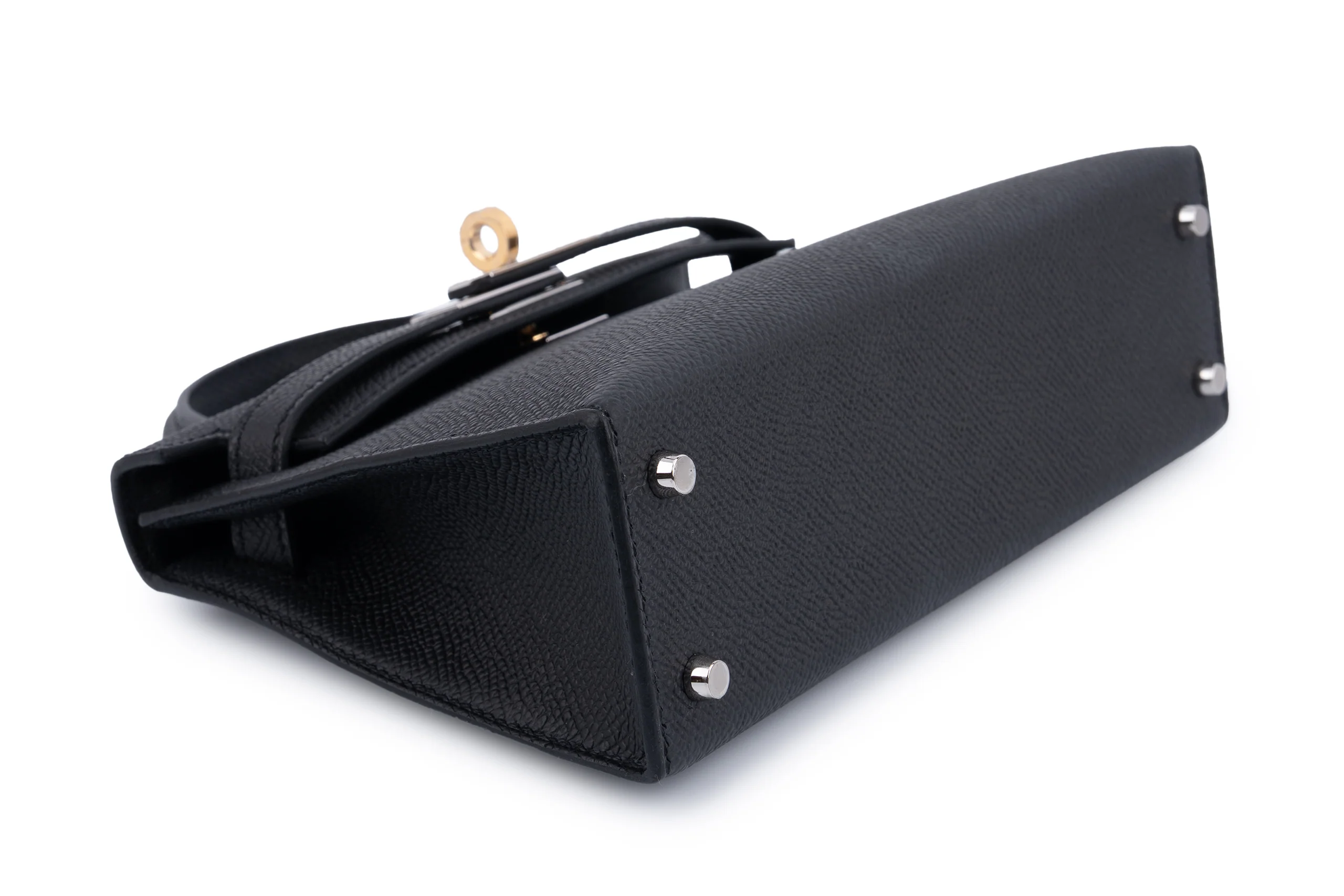 Hermès Mini Kelly		Epsom	Noir	Electrum  Hardware - Image 9
