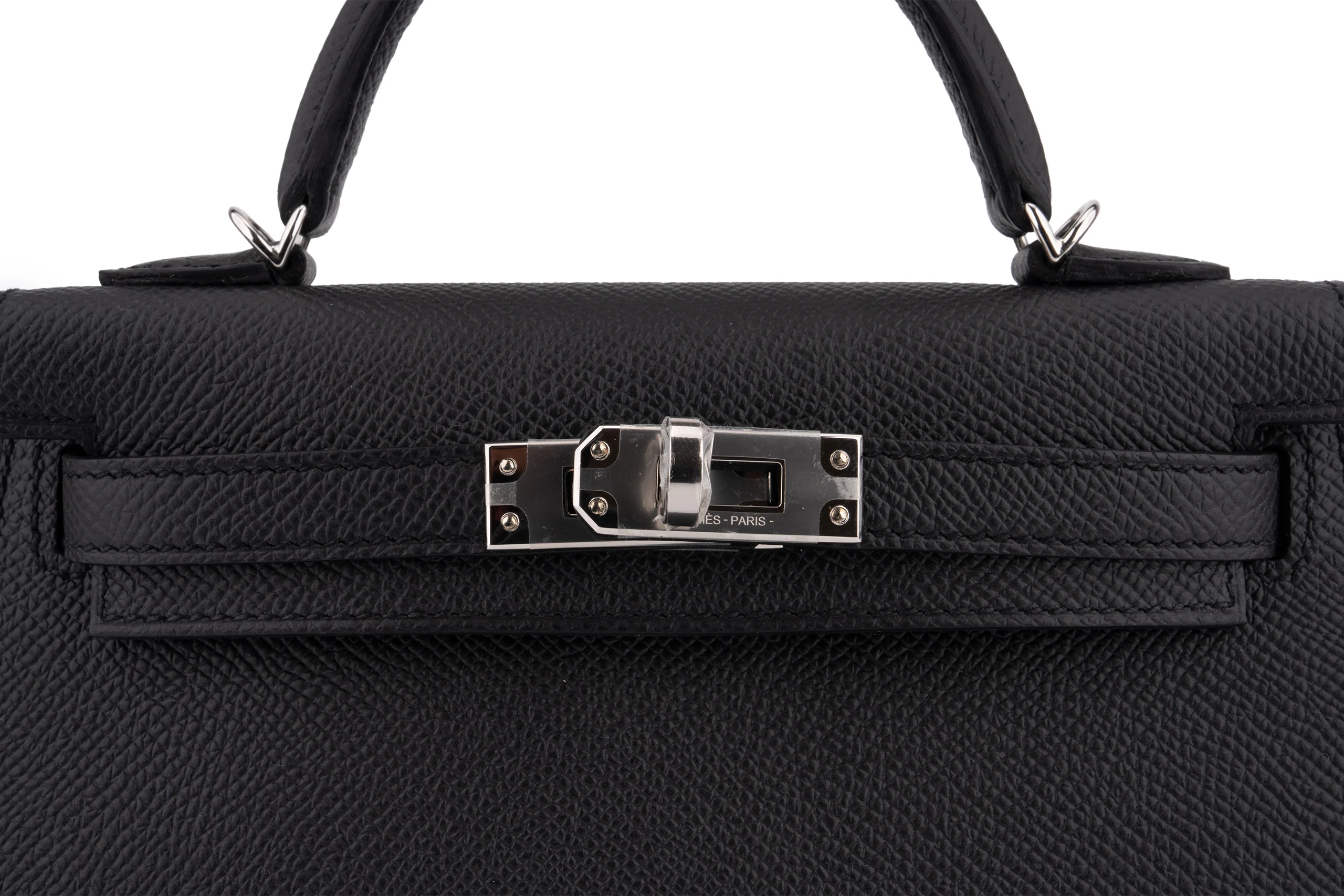 Hermès Mini Kelly 	Epsom	Noir 	PHW - Image 4
