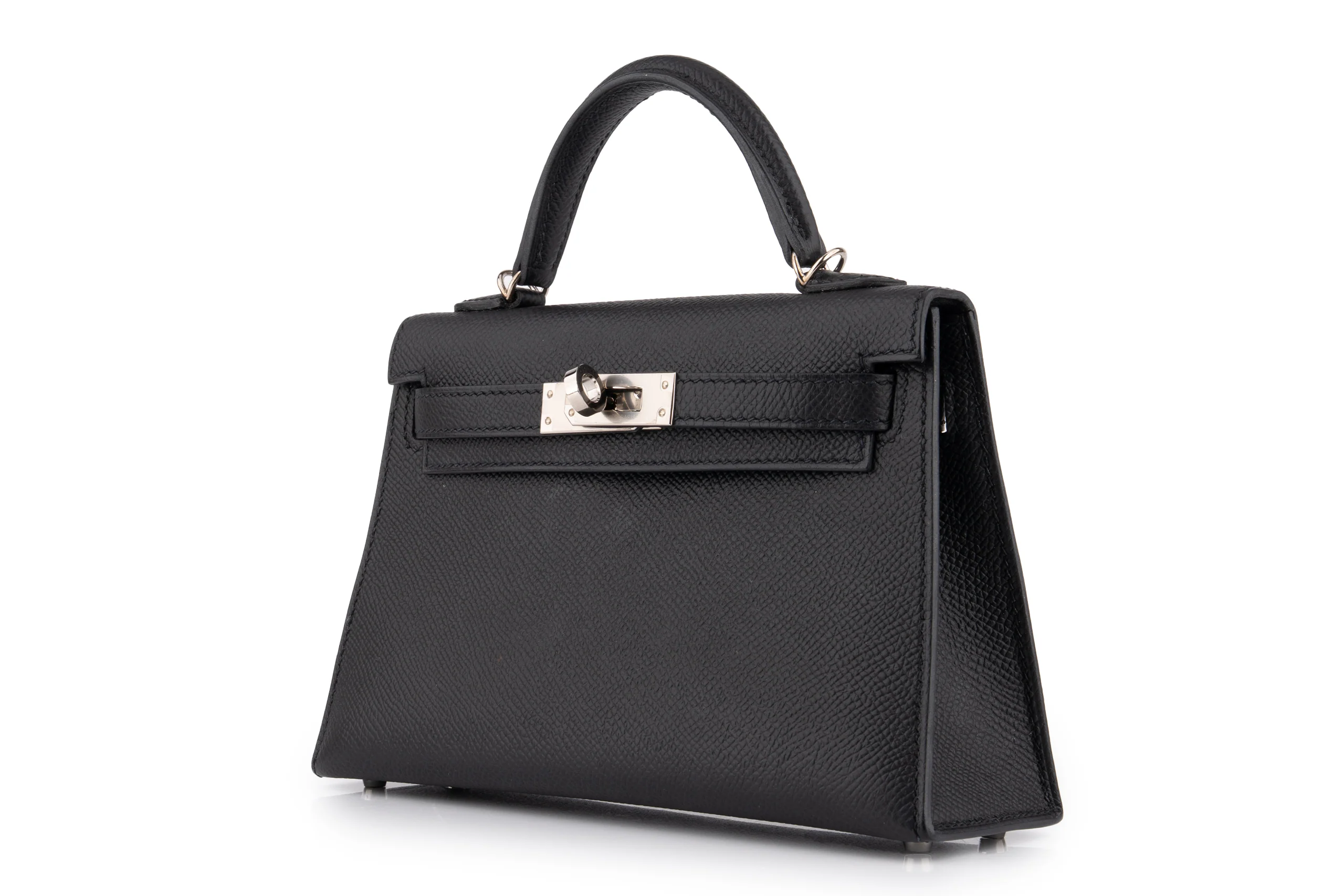 Hermès Mini Kelly	Epsom 	Noir 	PHW - Image 2