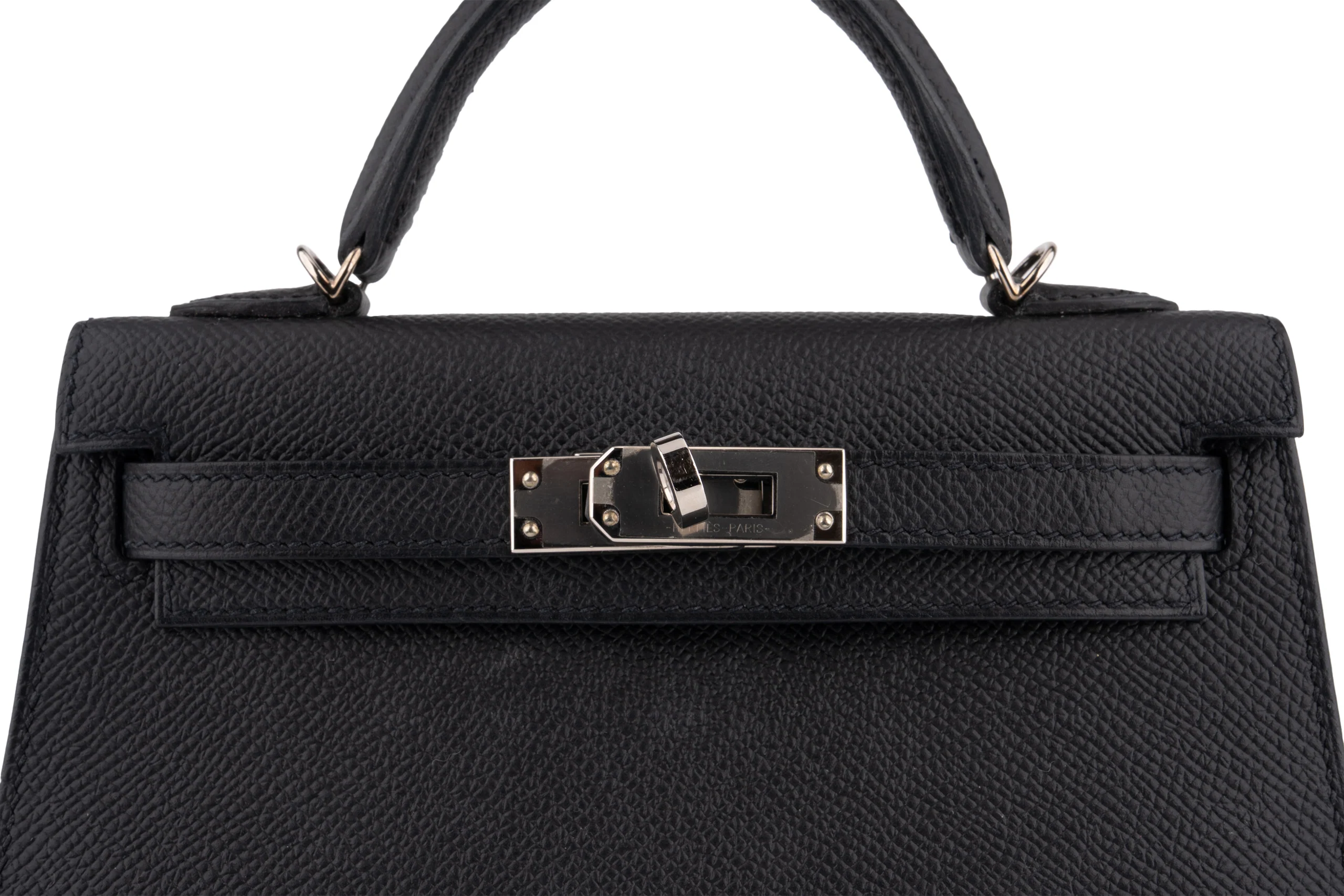 Hermès Mini Kelly	Epsom 	Noir 	PHW - Image 7