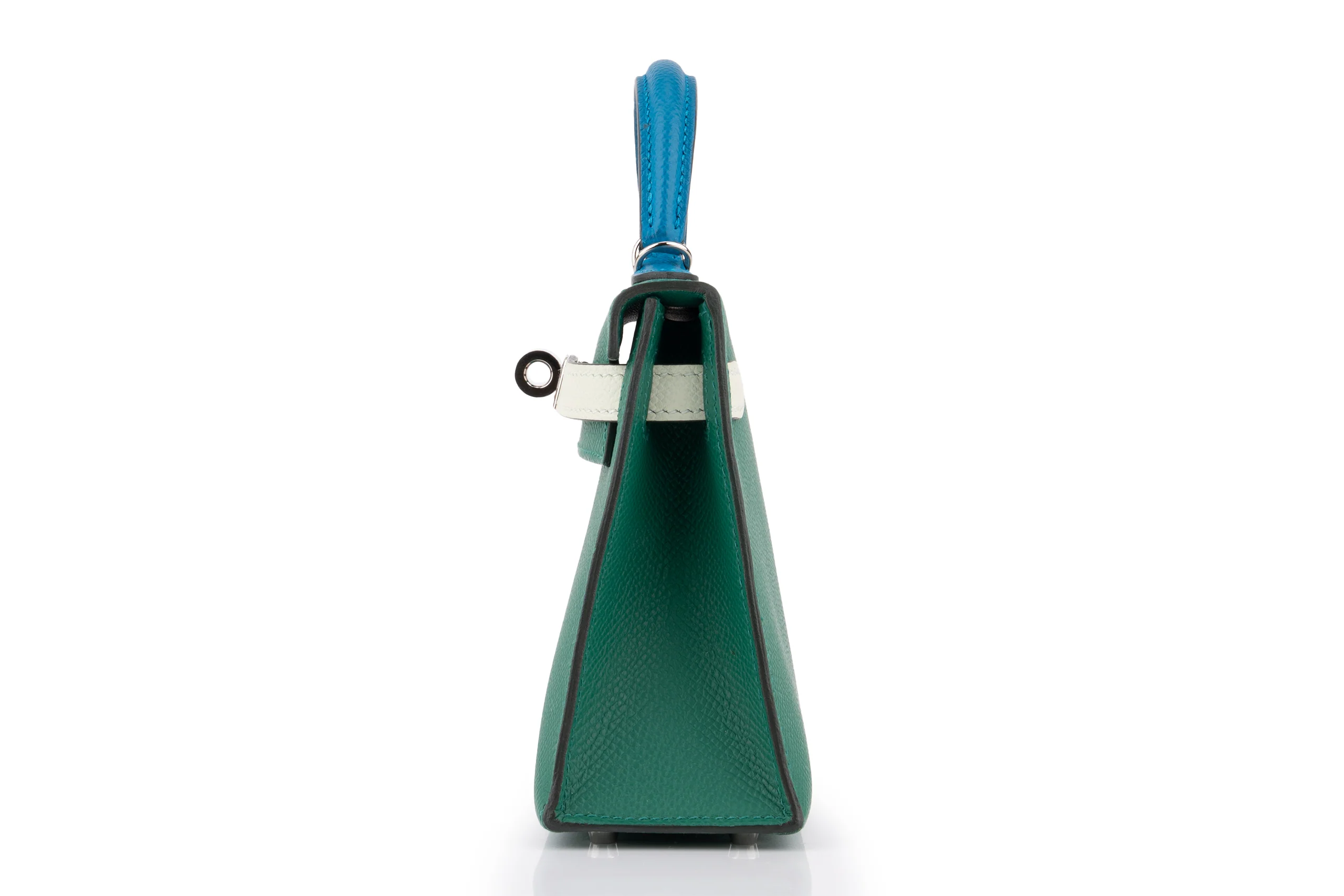 Hermès Mini Kelly Epsom Tri Colour Vert Vertigo / Vert Fizz / Bleu Frida PHW - Image 3