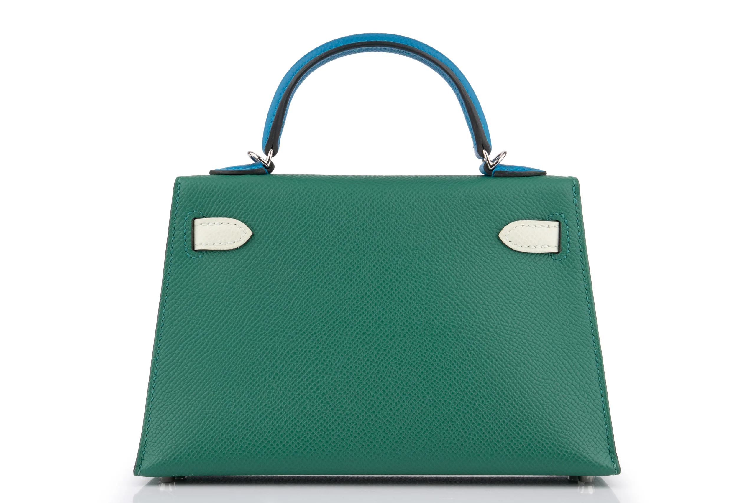 Hermès Mini Kelly Epsom Tri Colour Vert Vertigo / Vert Fizz / Bleu Frida PHW - Image 4