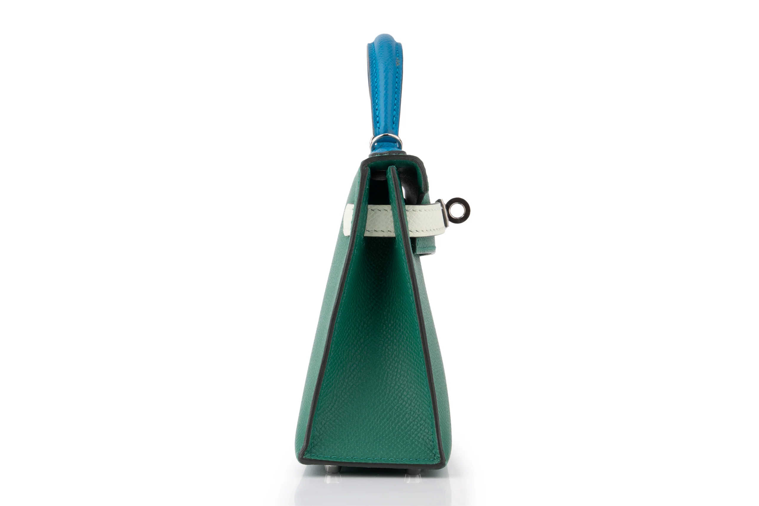 Hermès Mini Kelly Epsom Tri Colour Vert Vertigo / Vert Fizz / Bleu Frida PHW - Image 5