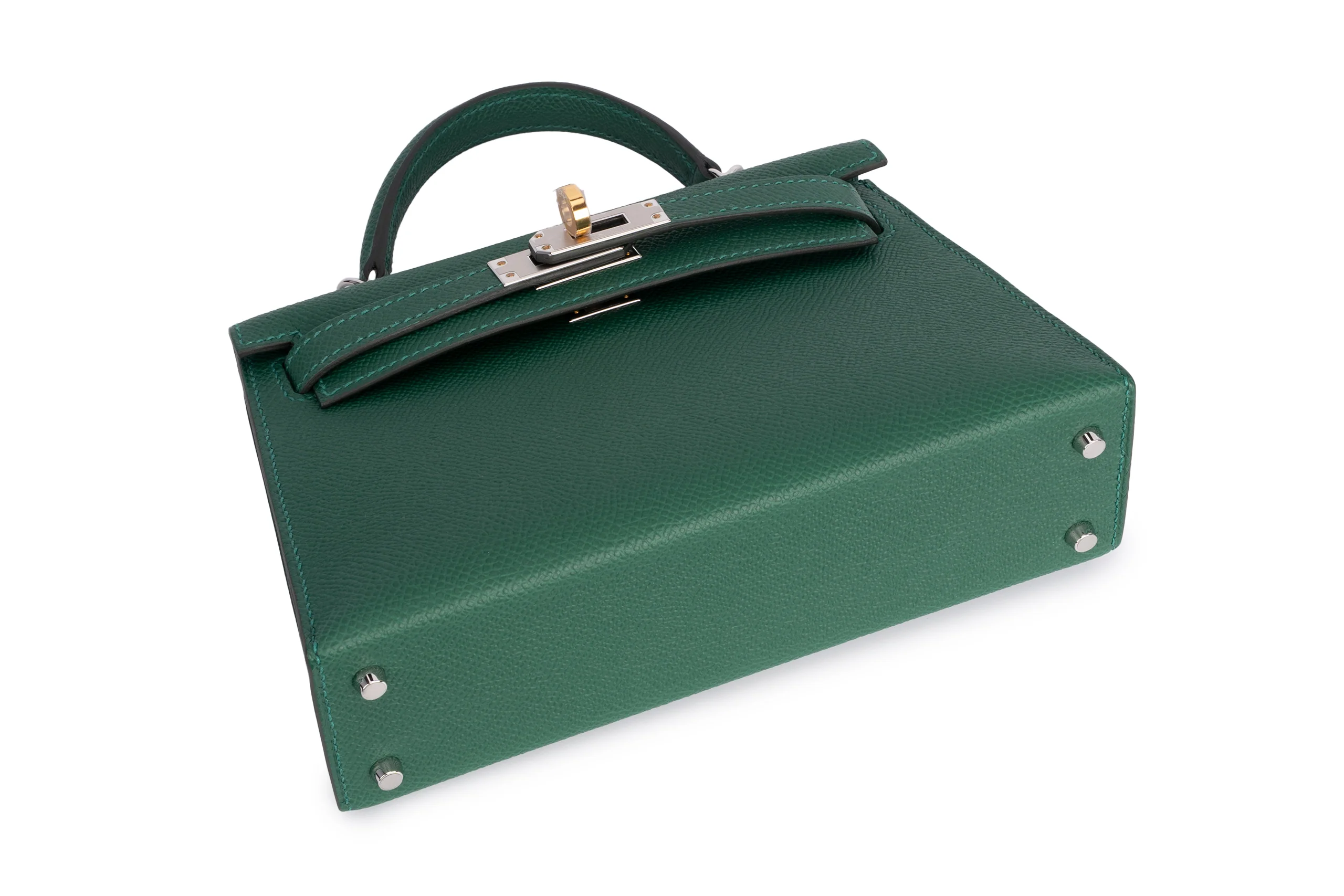 Hermès Mini Kelly		Epsom	Vert Muyen	Electrum	Hardware - Image 9