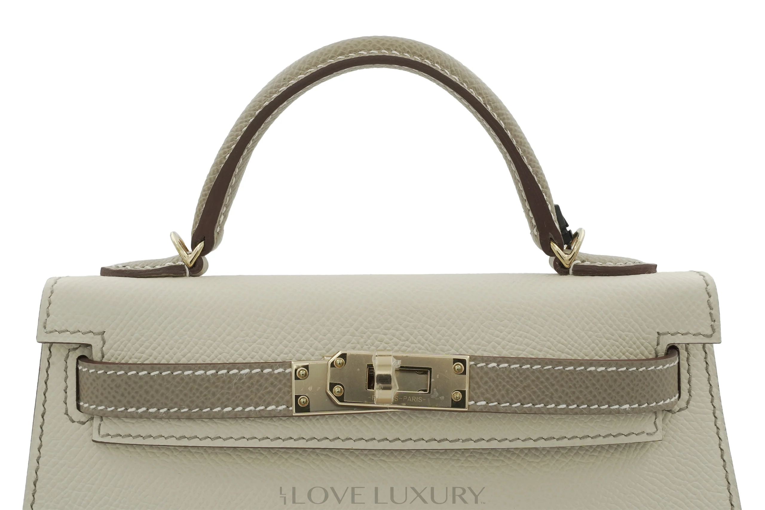 Hermès Mini Kelly HSS Epsom Craie Gris Asphalt PBHW - Image 7