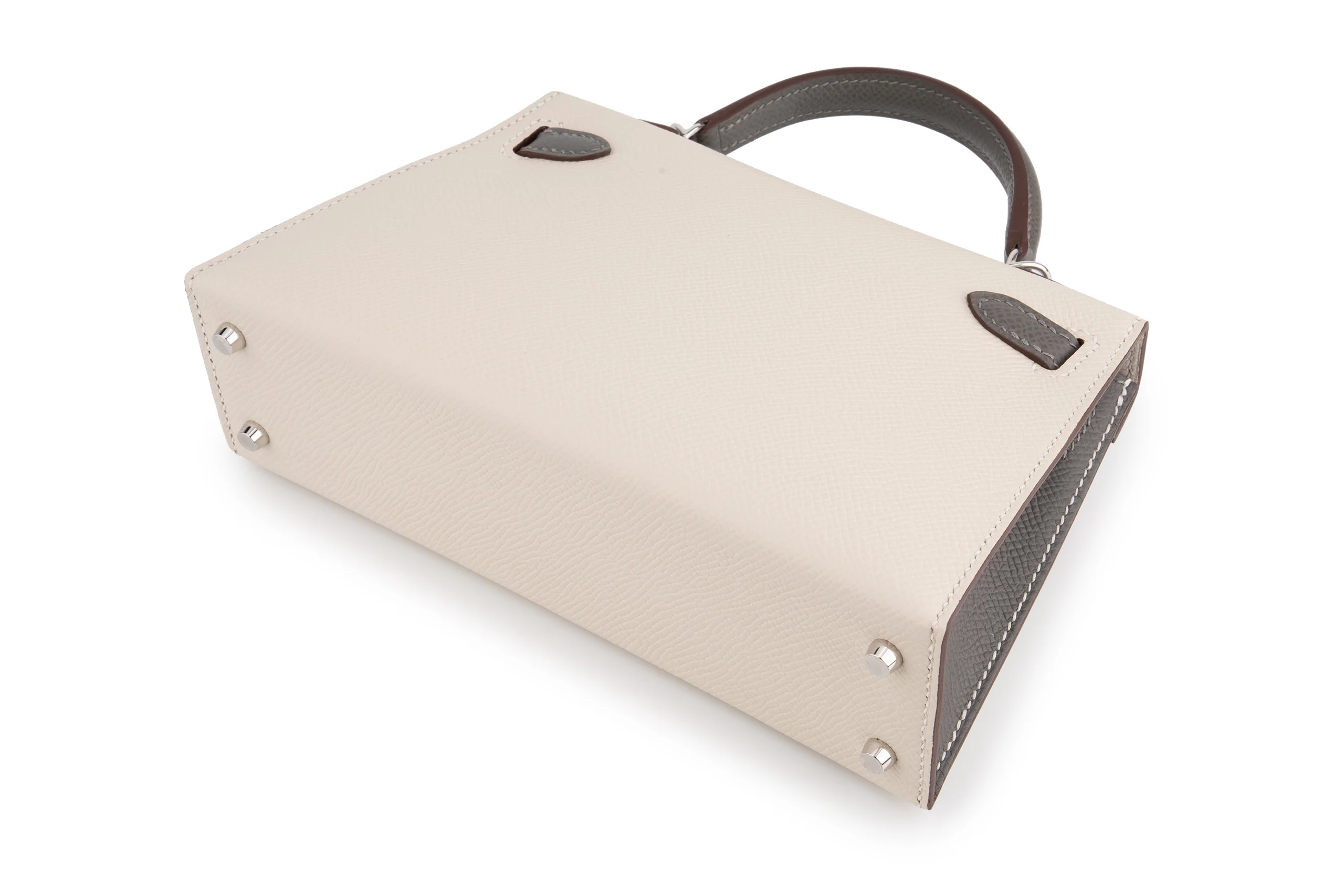 Hermès Mini Kelly HSS	Epsom 	Craie/Gris Meyer 	PHW - Image 10