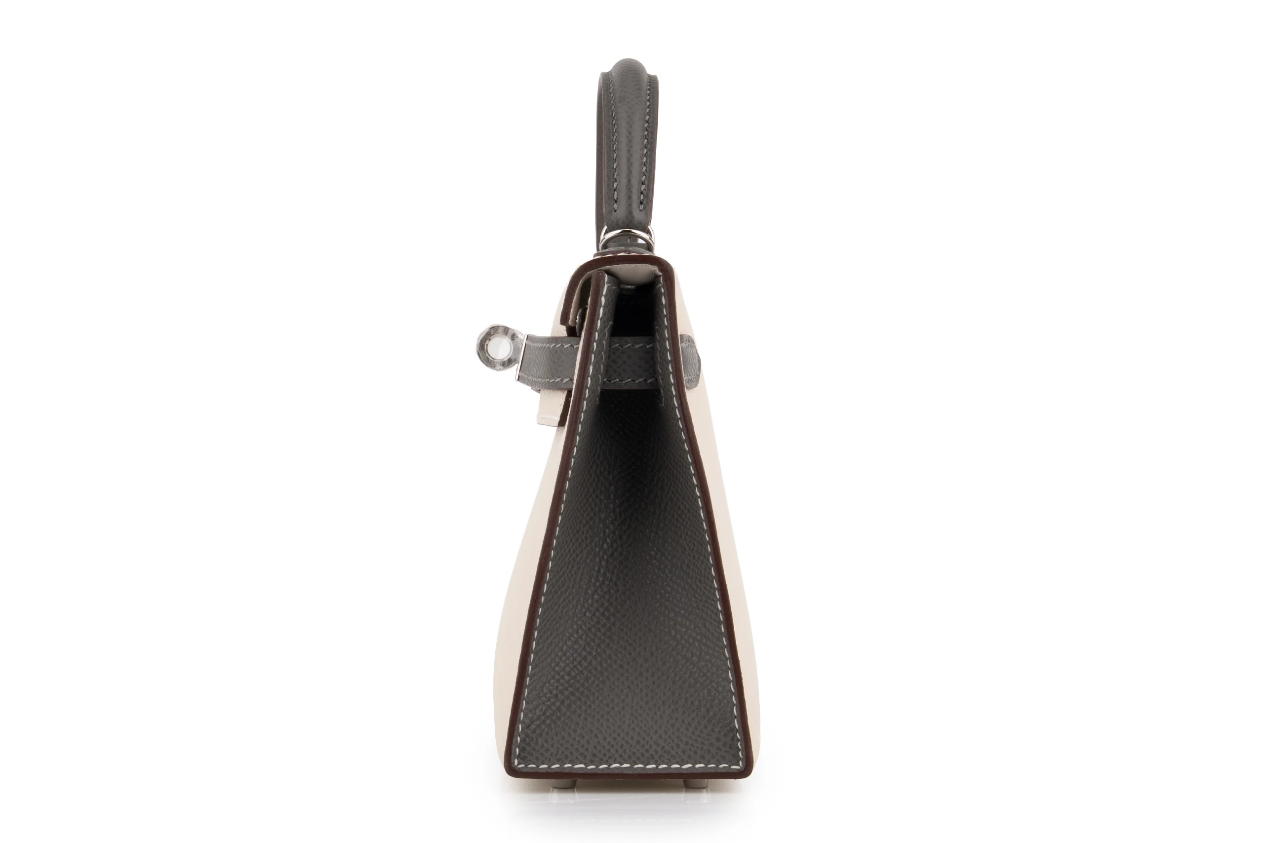 Hermès Mini Kelly HSS	Epsom 	Craie/Gris Meyer 	PHW - Image 3