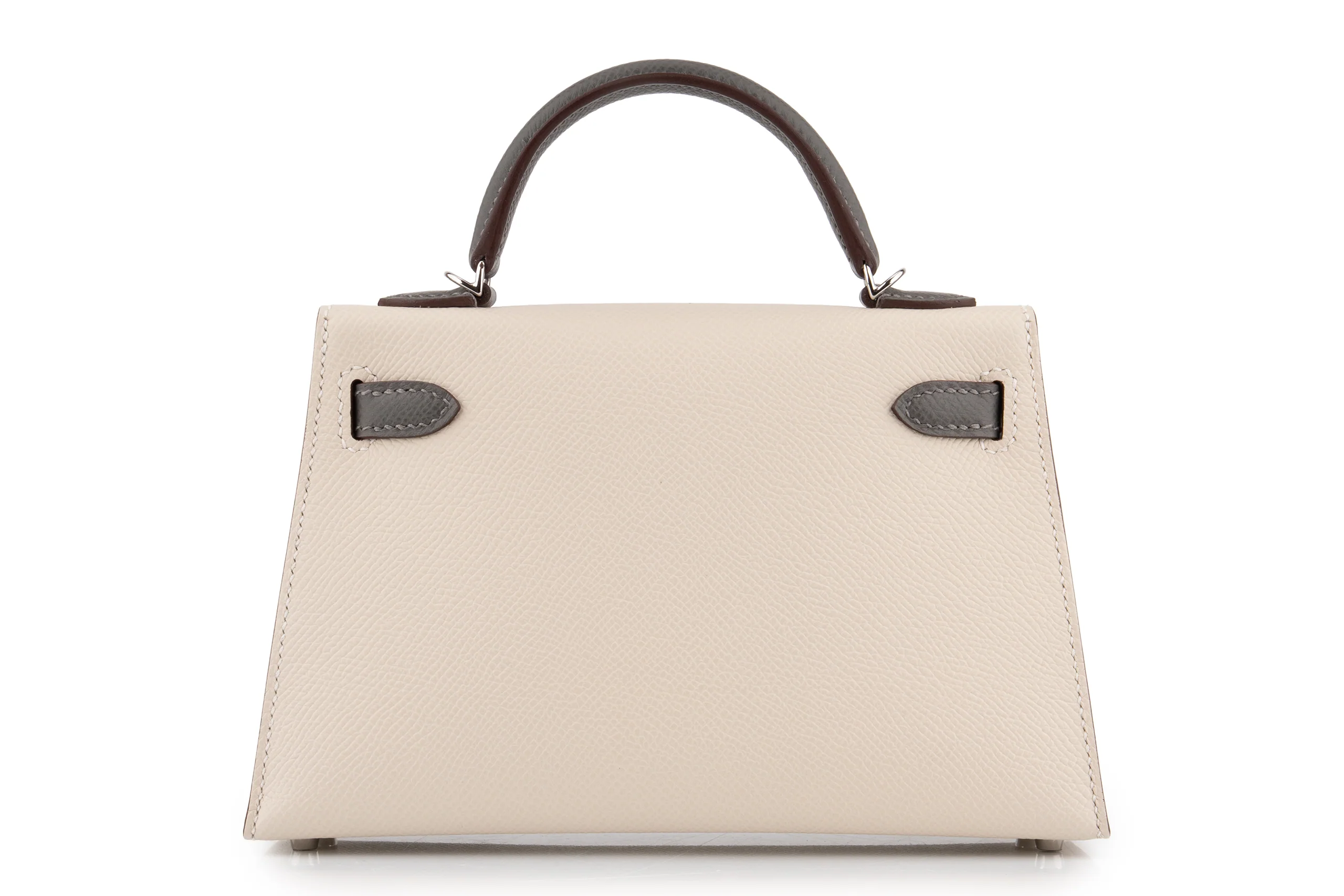 Hermès Mini Kelly HSS	Epsom 	Craie/Gris Meyer 	PHW - Image 4