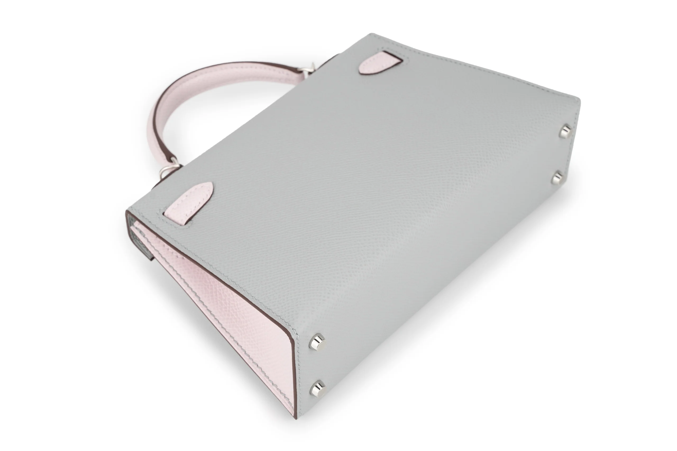 Hermès Mini Kelly Hss Epsom Gris Mouette/Mauve Pale PBHW - Image 13