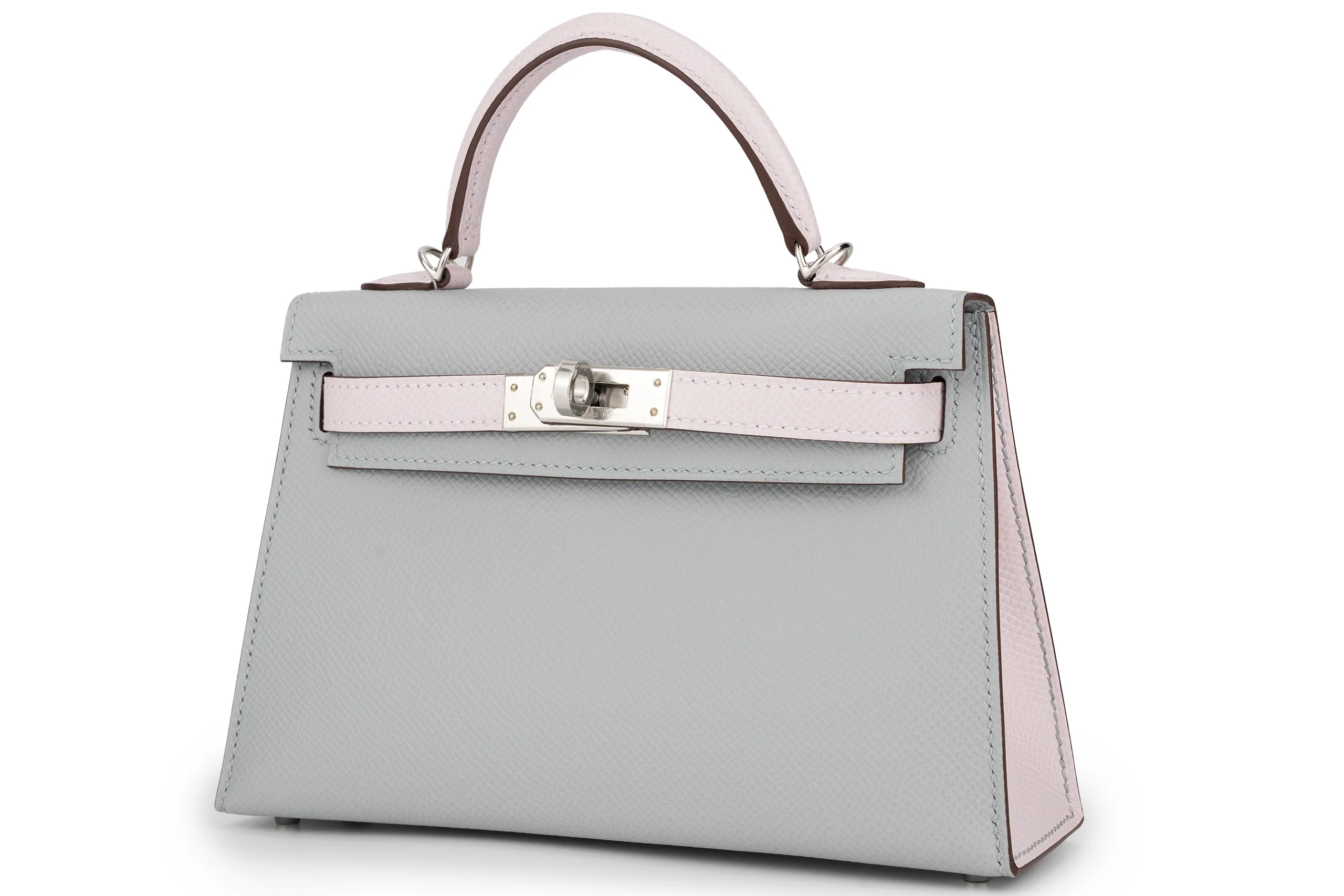 Hermès Mini Kelly Hss Epsom Gris Mouette/Mauve Pale PBHW - Image 2