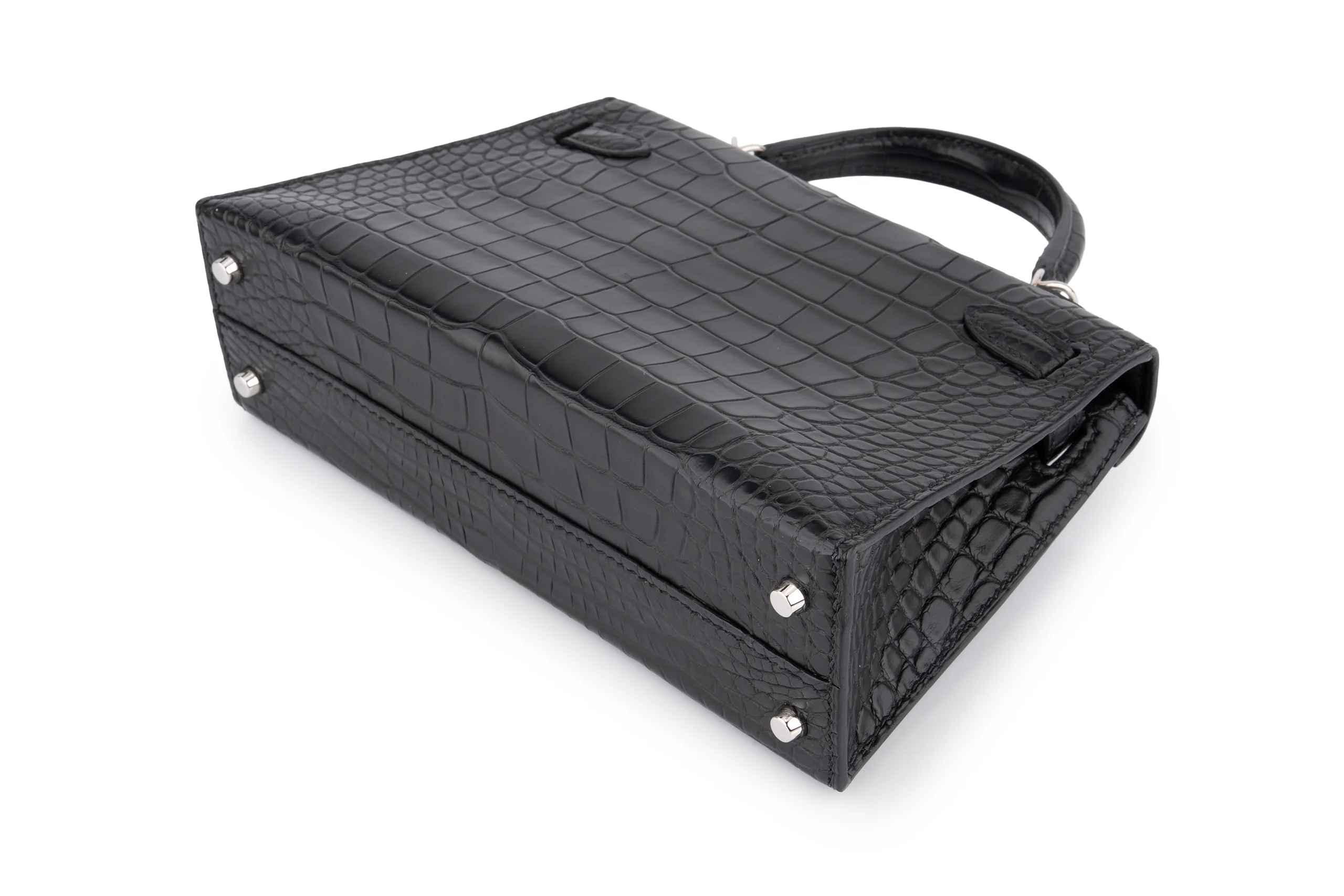 Hermès Mini Kelly			Matt Alligator 	Noir	GHW - Image 13