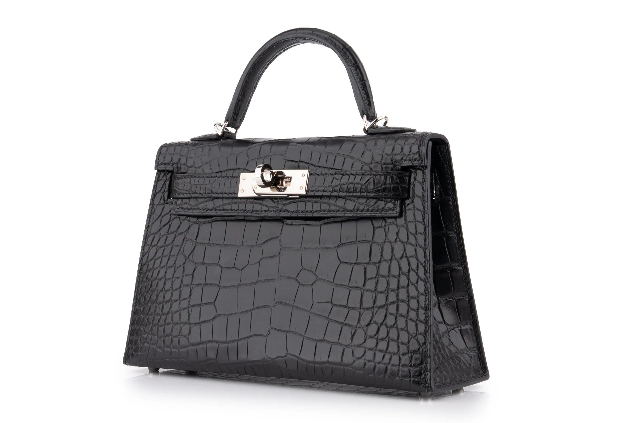 Hermès Mini Kelly			Matt Alligator 	Noir	GHW - Image 2