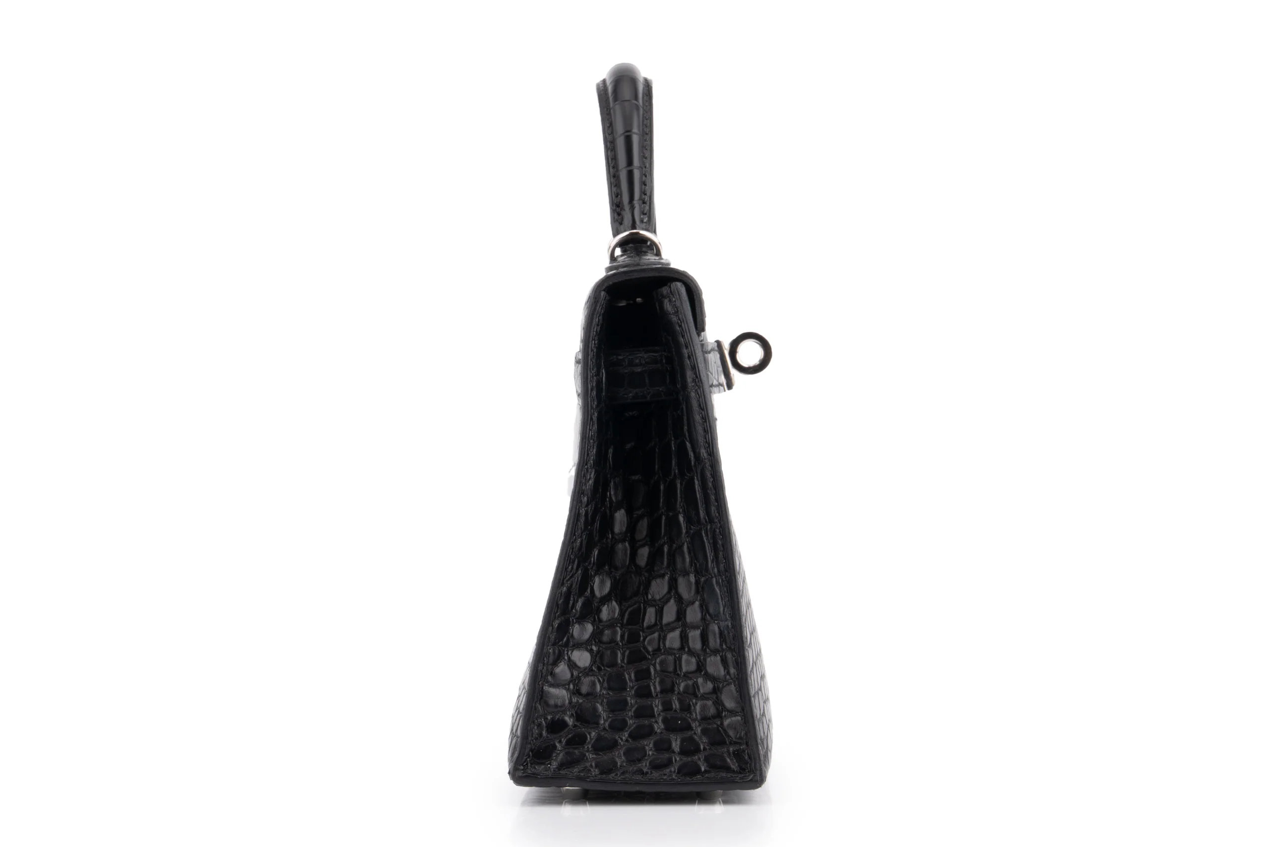 Hermès Mini Kelly			Matt Alligator 	Noir	GHW - Image 5