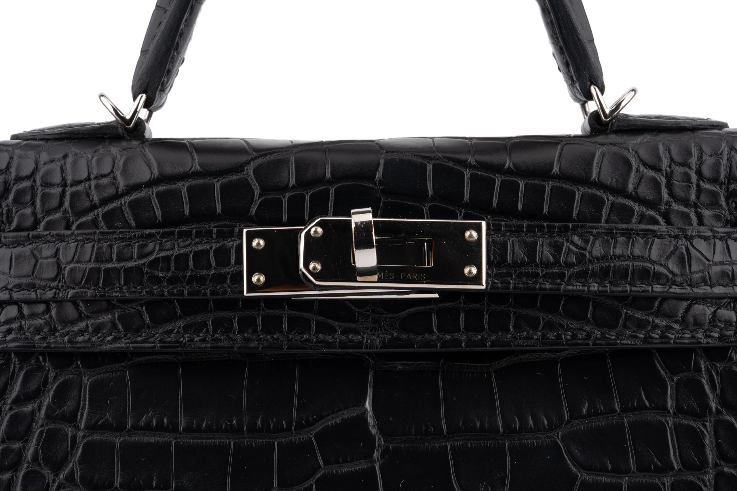 Hermès Mini Kelly			Matt Alligator 	Noir	GHW - Image 7