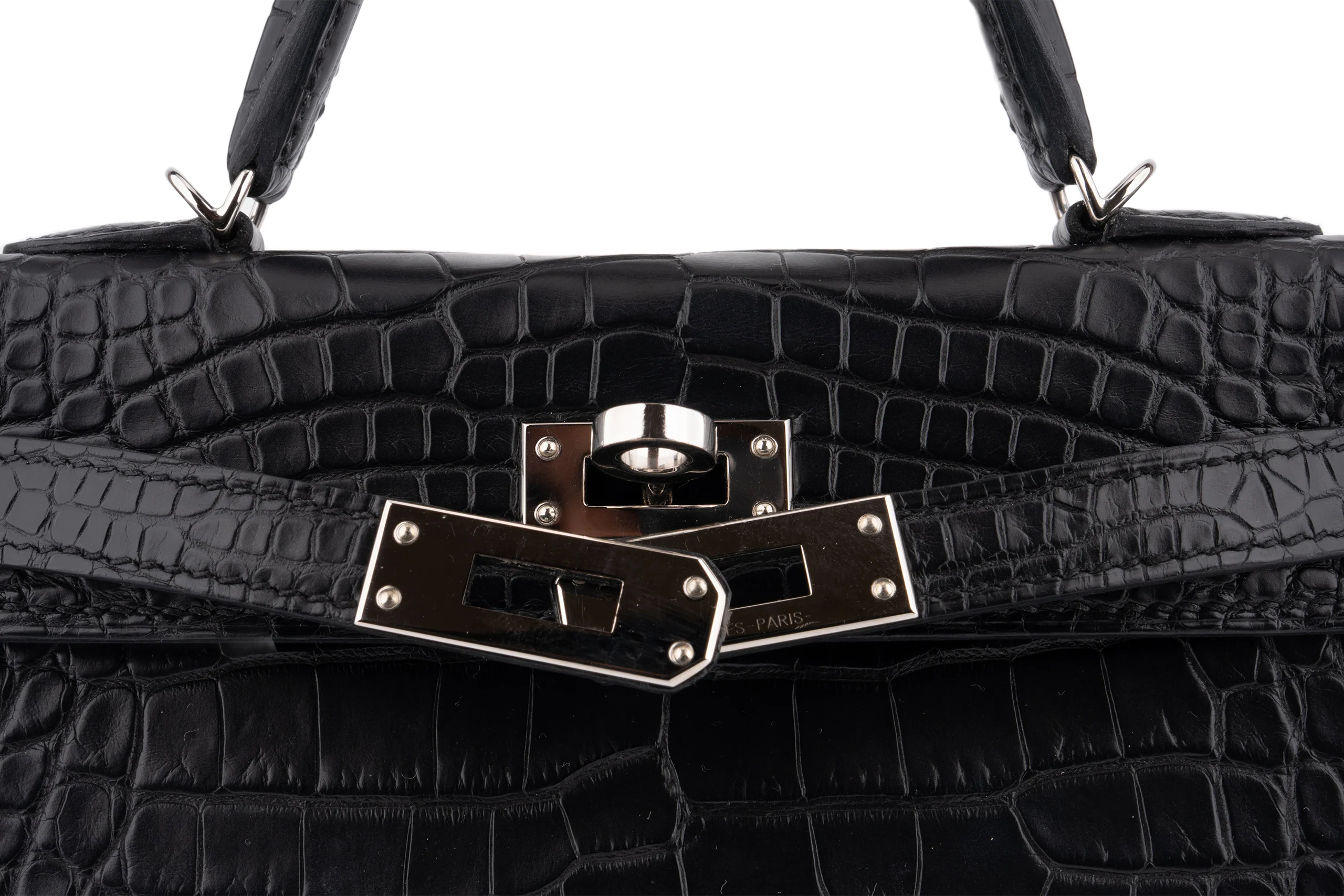 Hermès Mini Kelly			Matt Alligator 	Noir	GHW - Image 8