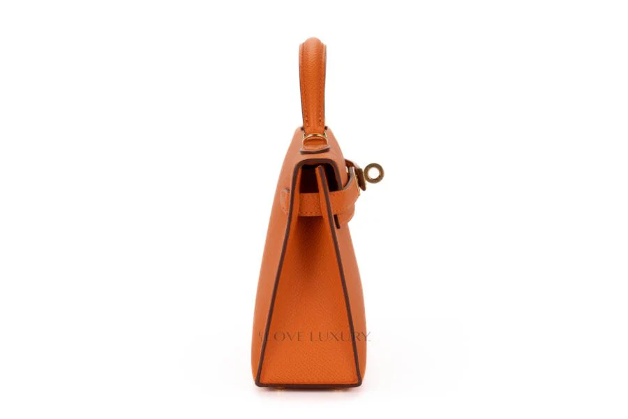 Hermès Mini Kelly Orange Epsom Gold Hardware - Image 5
