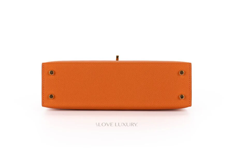 Hermès Mini Kelly Orange Epsom Gold Hardware - Image 6