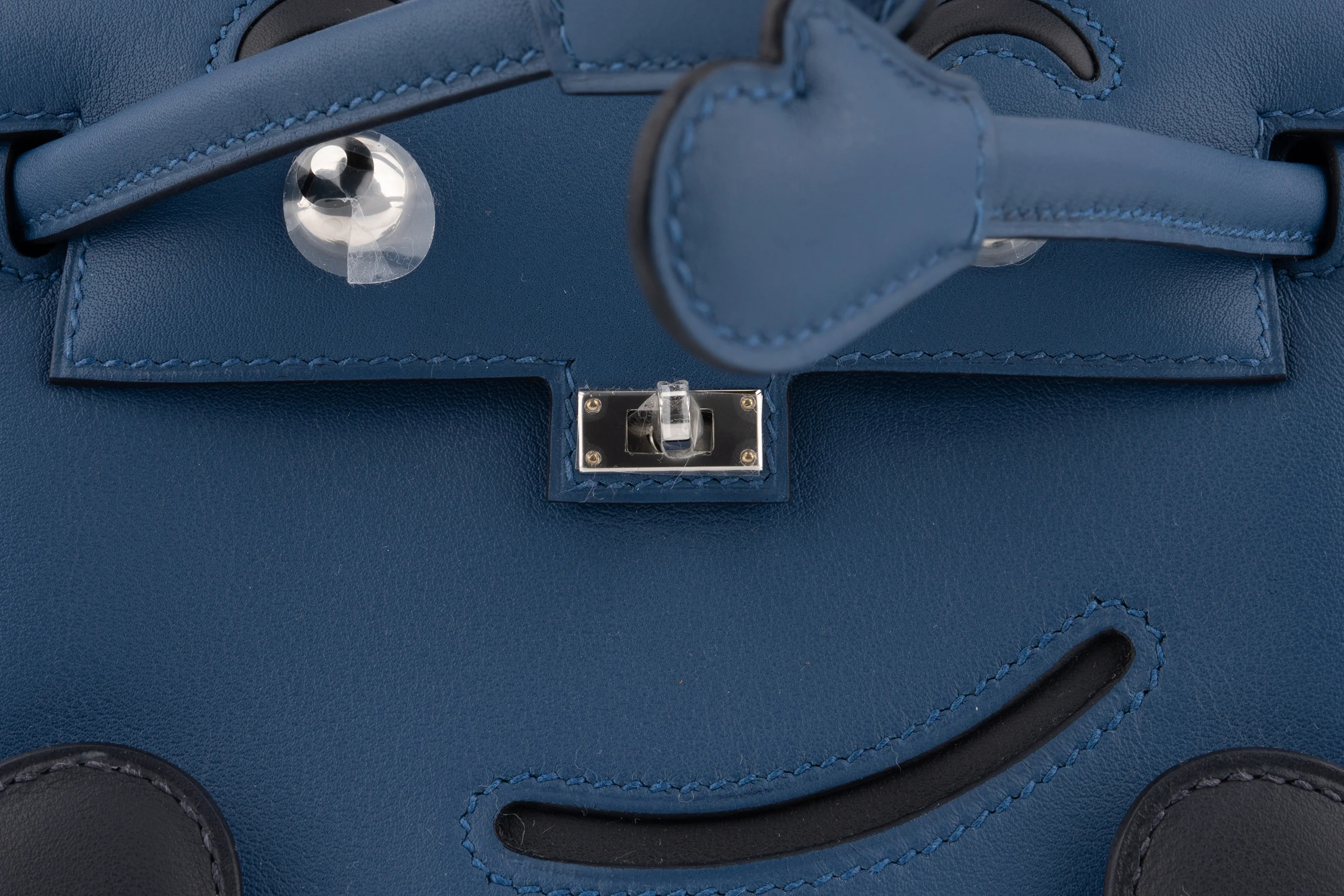 Hermès Mini Kelly Doll		Swift 	Blue Tie 	PHW - Image 7