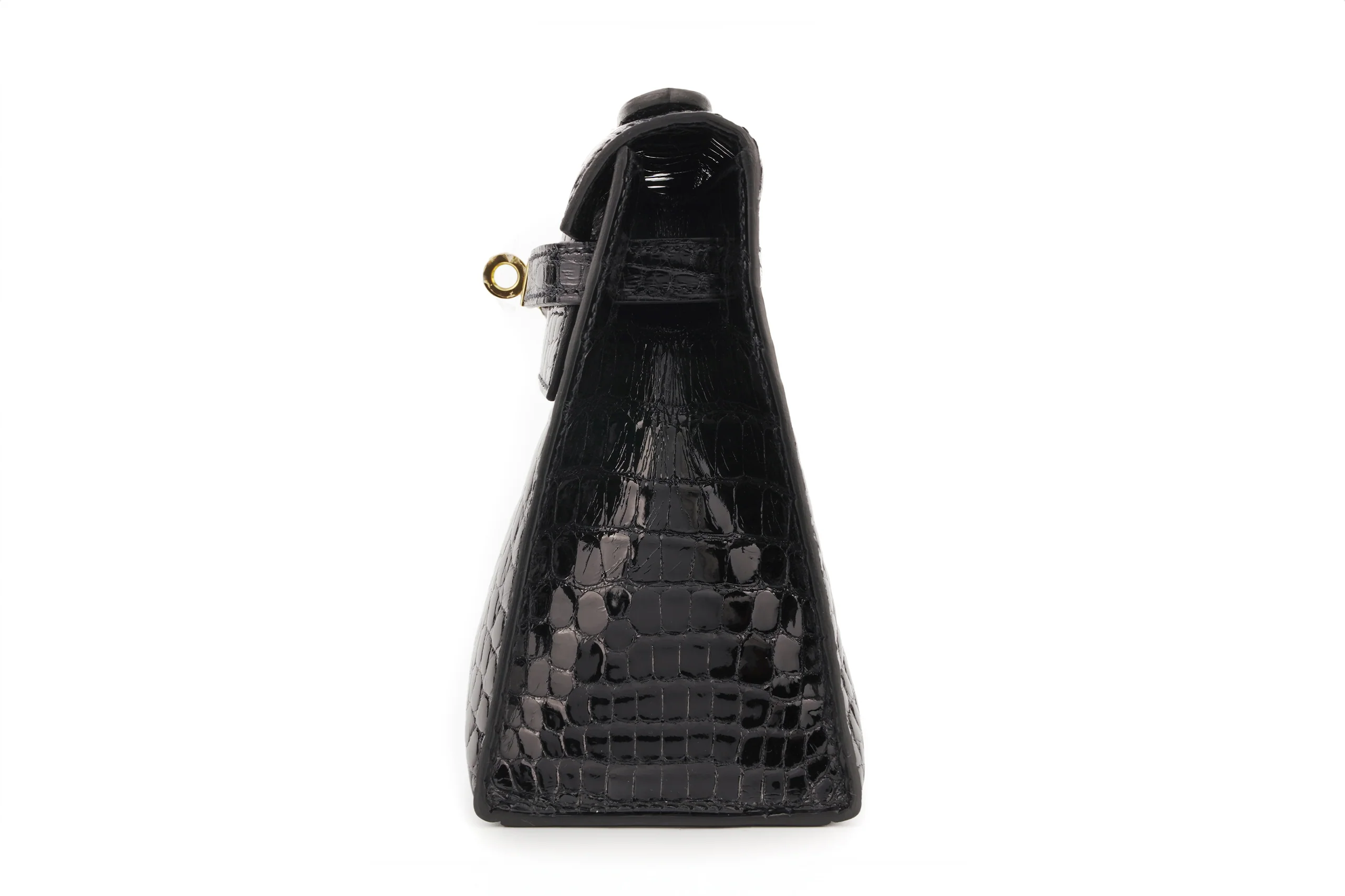 Hermès Mini Kelly Pochette Exotic Aligator Lisse Black Noir GHW - Image 3