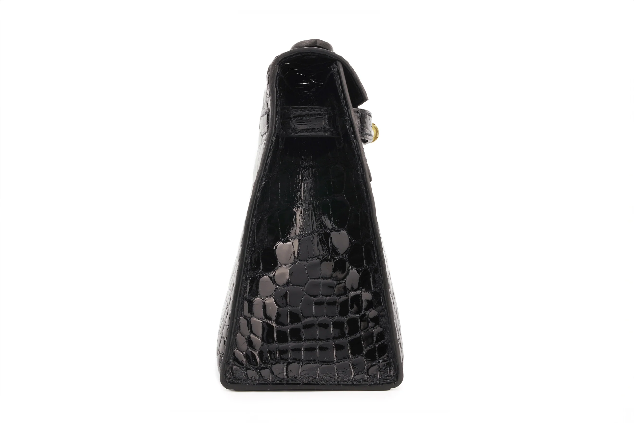 Hermès Mini Kelly Pochette Exotic Aligator Lisse Black Noir GHW - Image 5