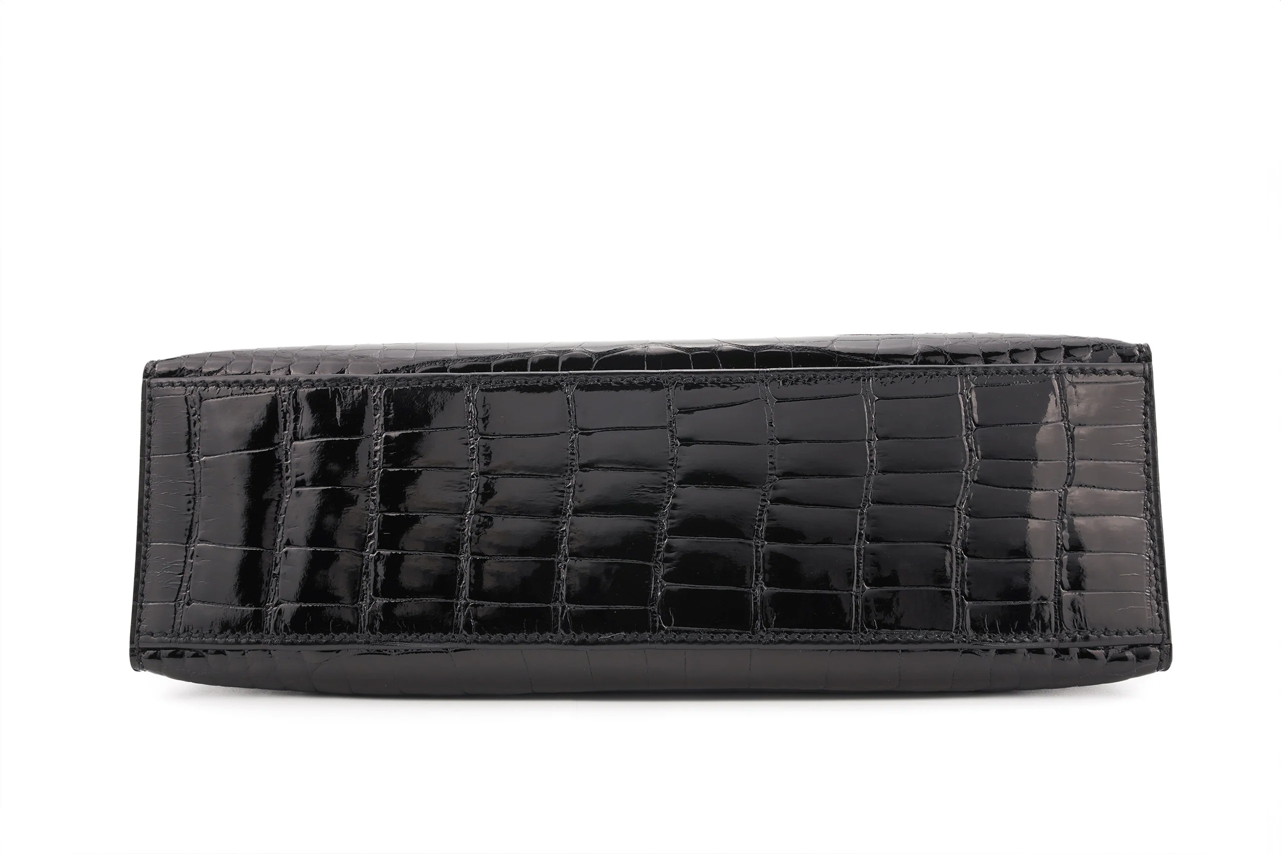 Hermès Mini Kelly Pochette Exotic Aligator Lisse Black Noir GHW - Image 7