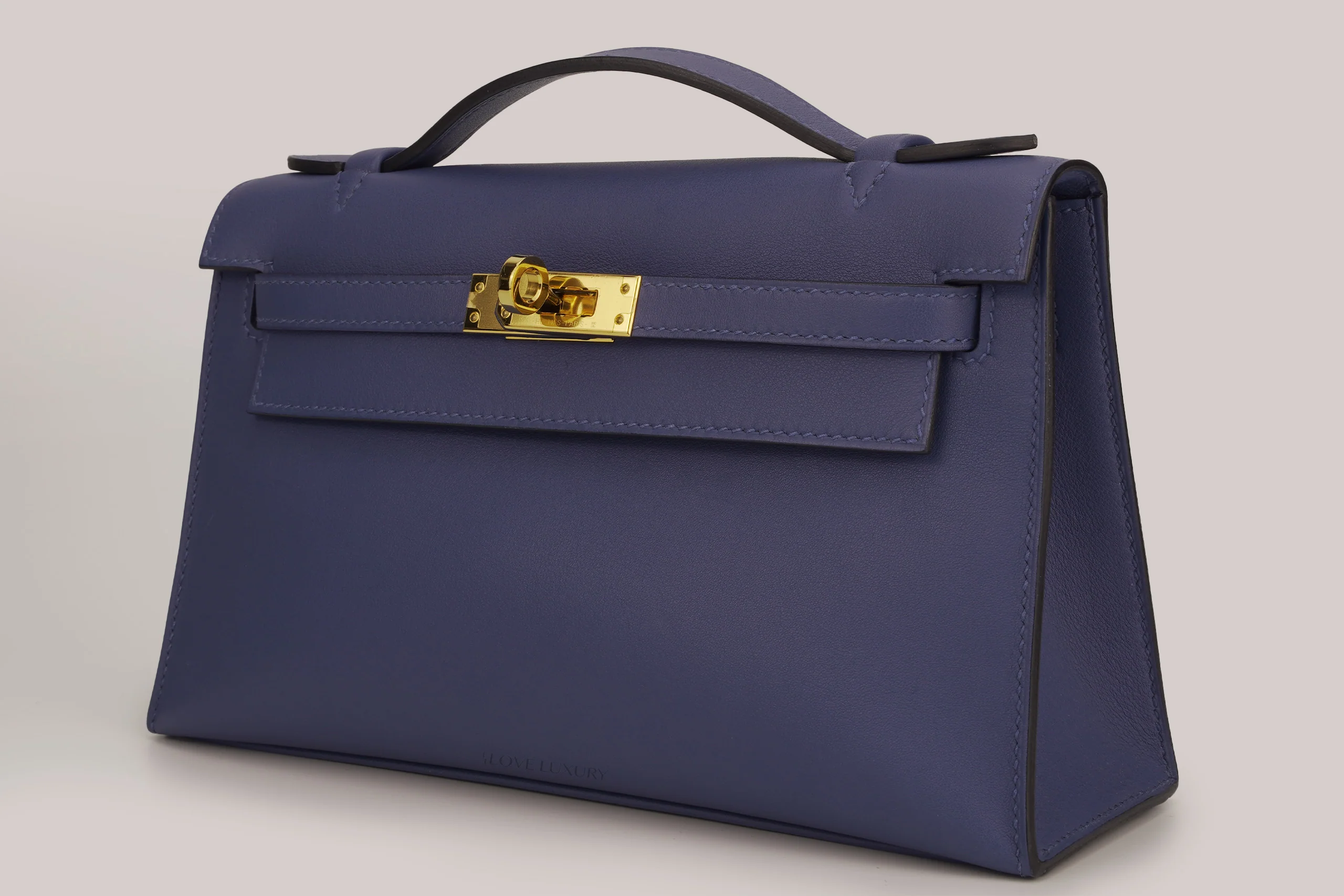 Hermès Mini Kelly Pochette Swift Blue Nuit GHW - Image 2