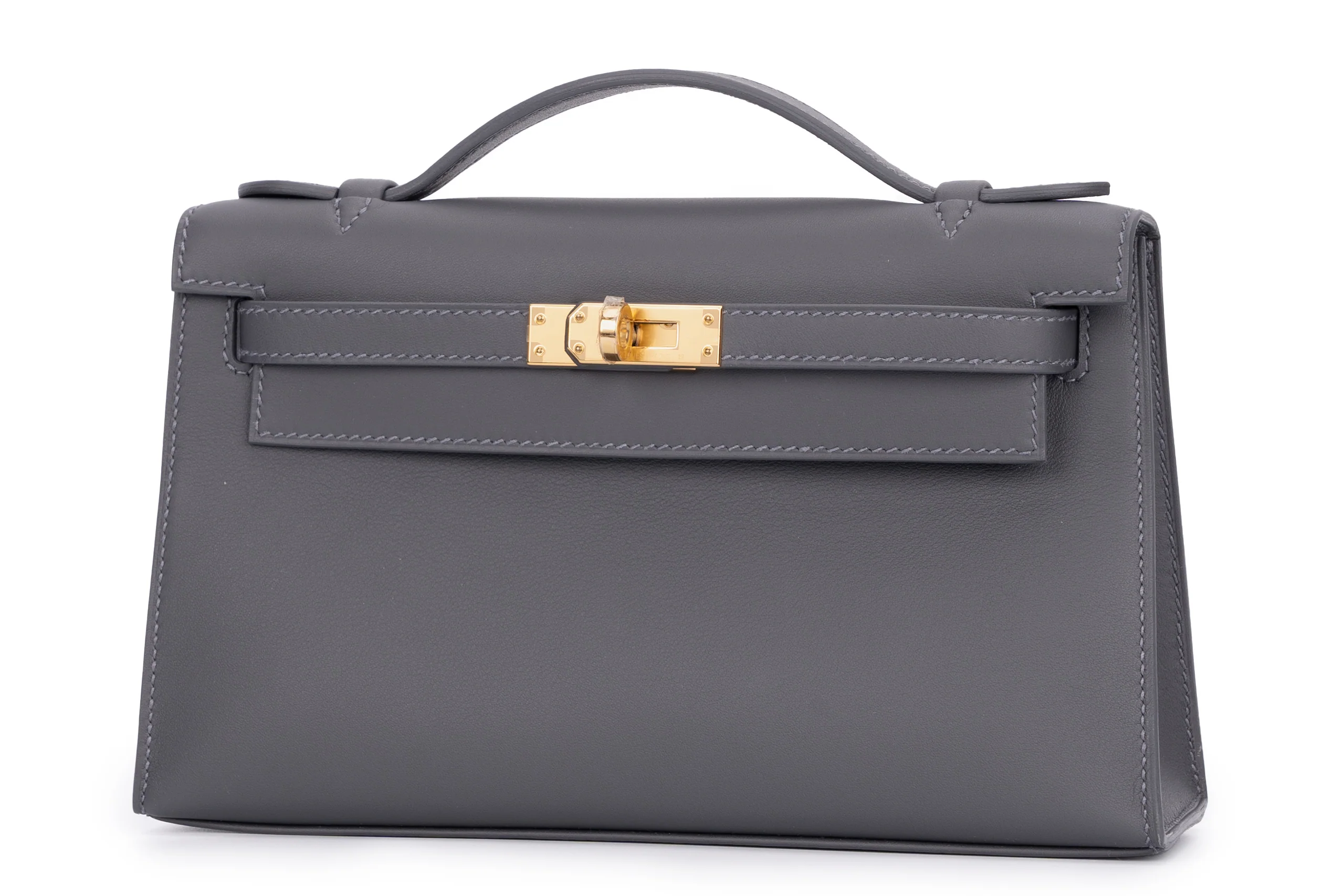 Hermès Mini Kelly Pochette		Swift Calf Skin	Ardoise	GHW - Image 2