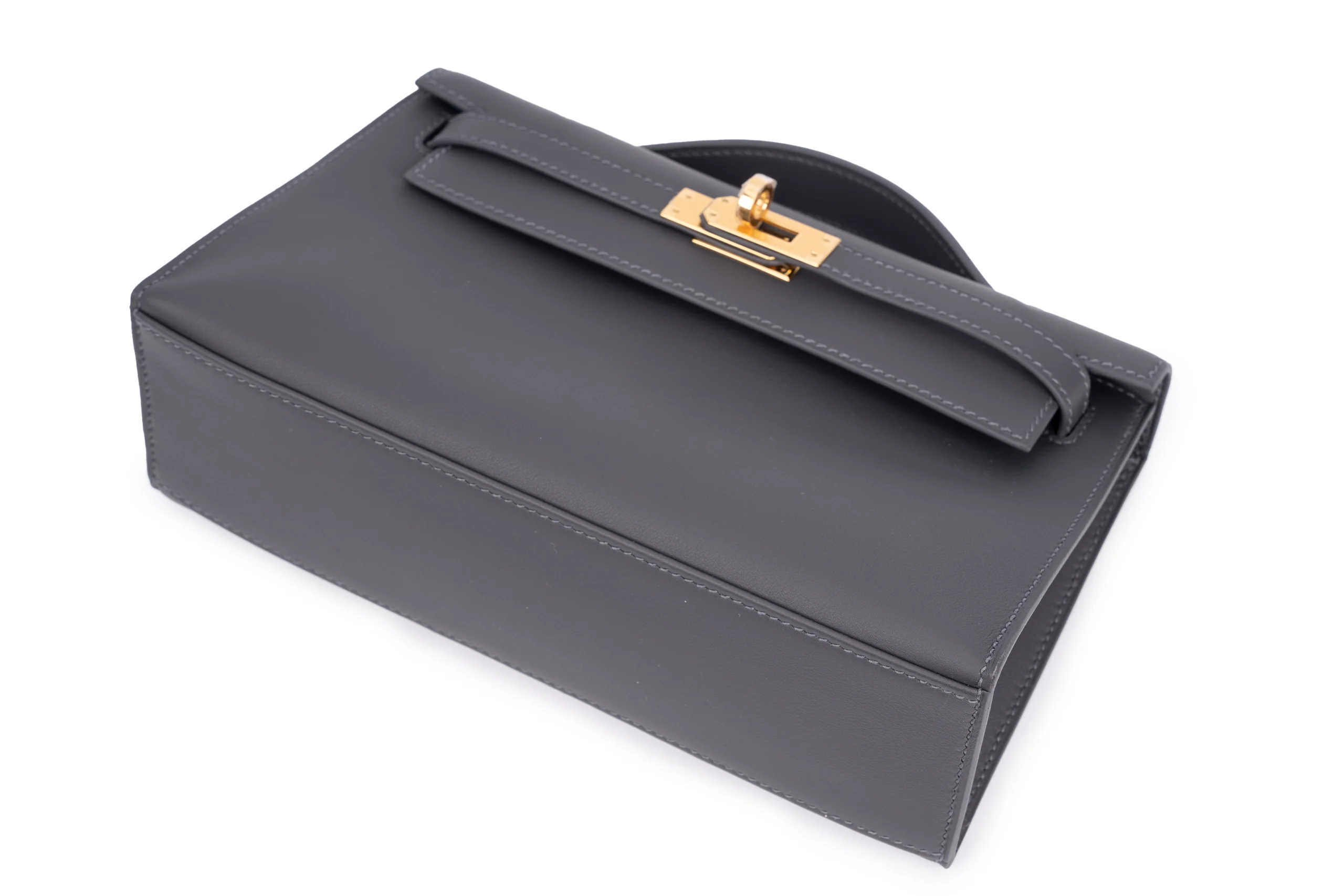 Hermès Mini Kelly Pochette		Swift Calf Skin	Ardoise	GHW - Image 9