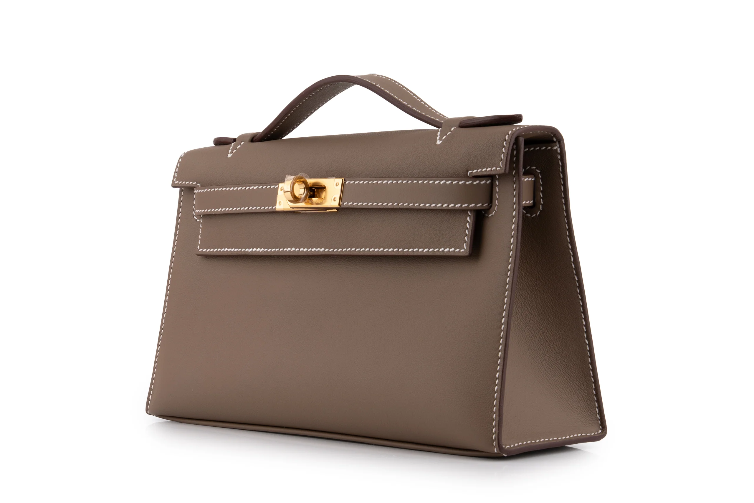 Hermès Mini Kelly Pochette		Swift Calf Skin	Etoupe	GHW - Image 2