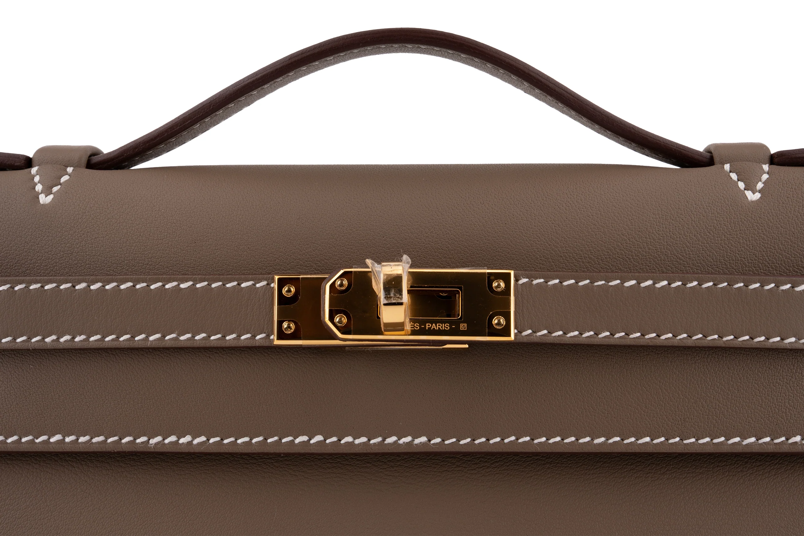 Hermès Mini Kelly Pochette		Swift Calf Skin	Etoupe	GHW - Image 7