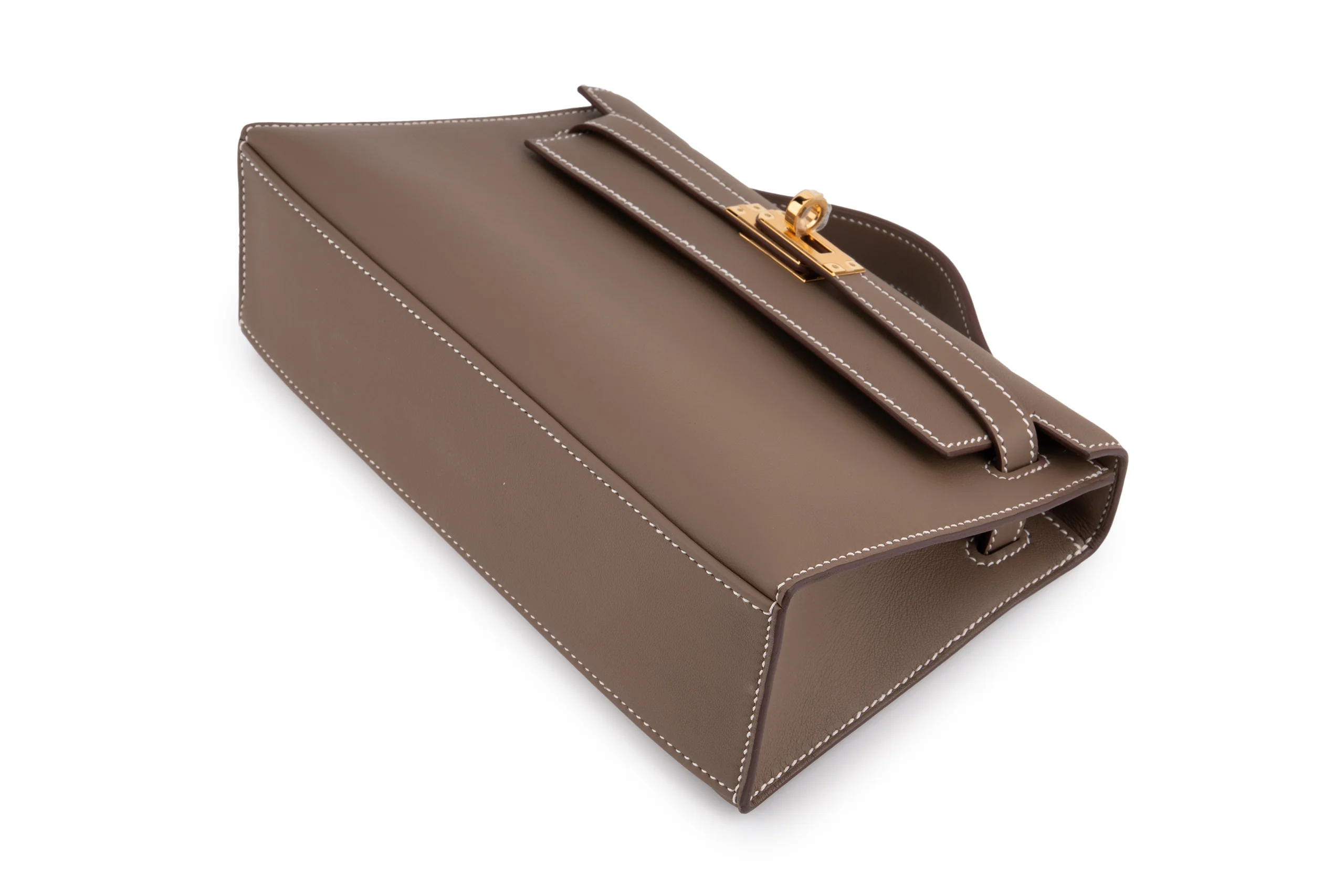 Hermès Mini Kelly Pochette		Swift Calf Skin	Etoupe	GHW - Image 8
