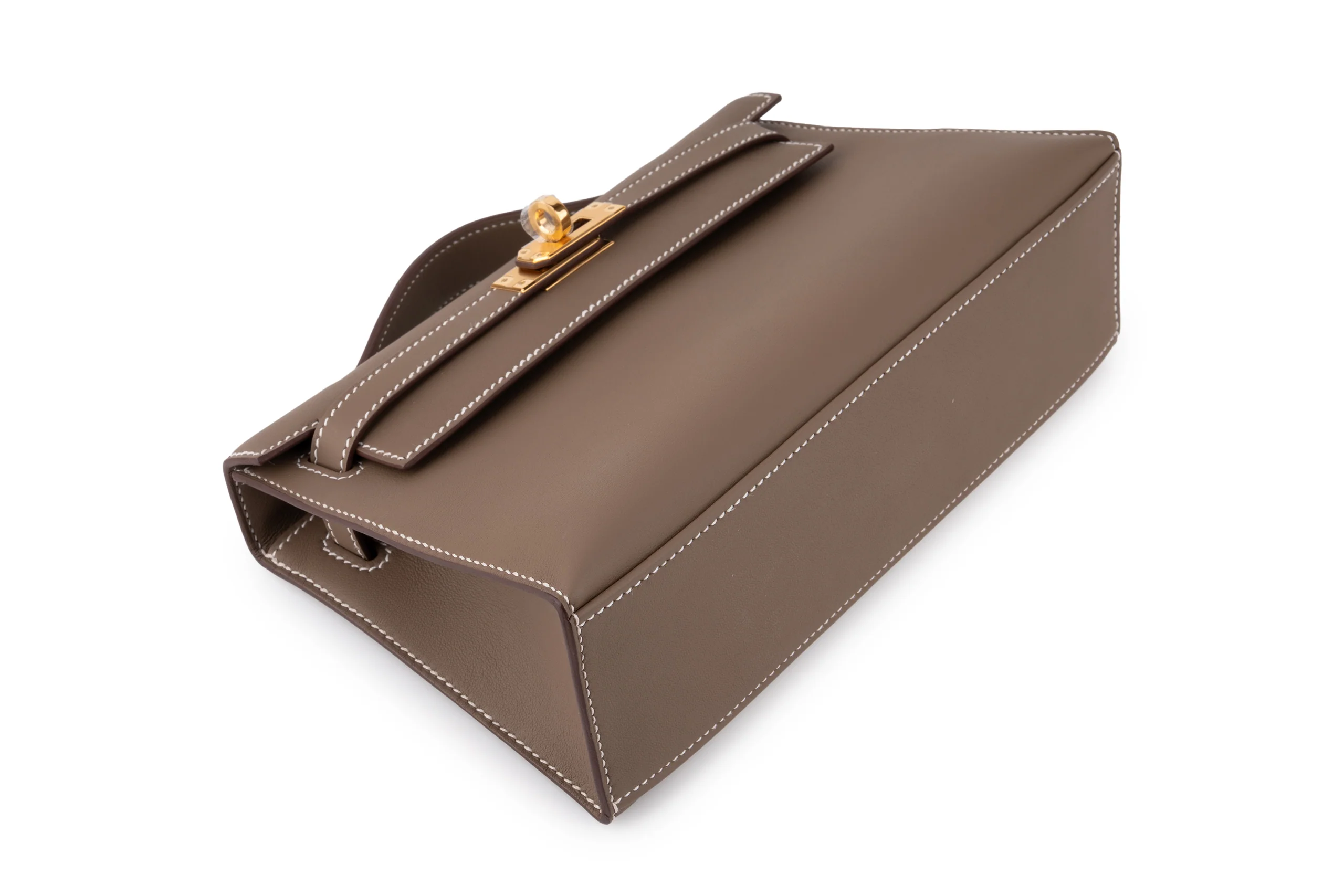 Hermès Mini Kelly Pochette		Swift Calf Skin	Etoupe	GHW - Image 9