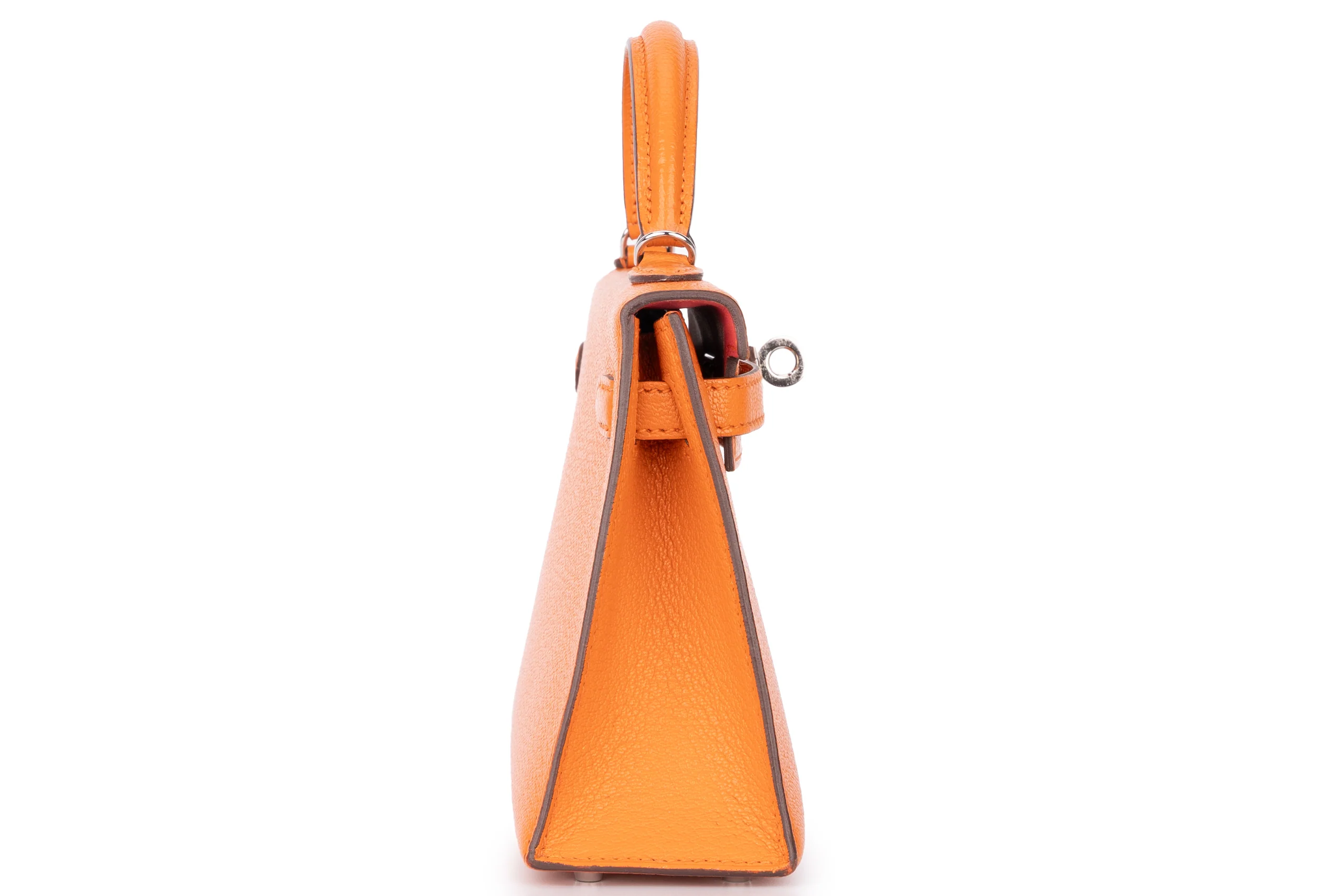 Hermès Mini Kelly Sellier Chevre Mysore Orange PHW - Image 5