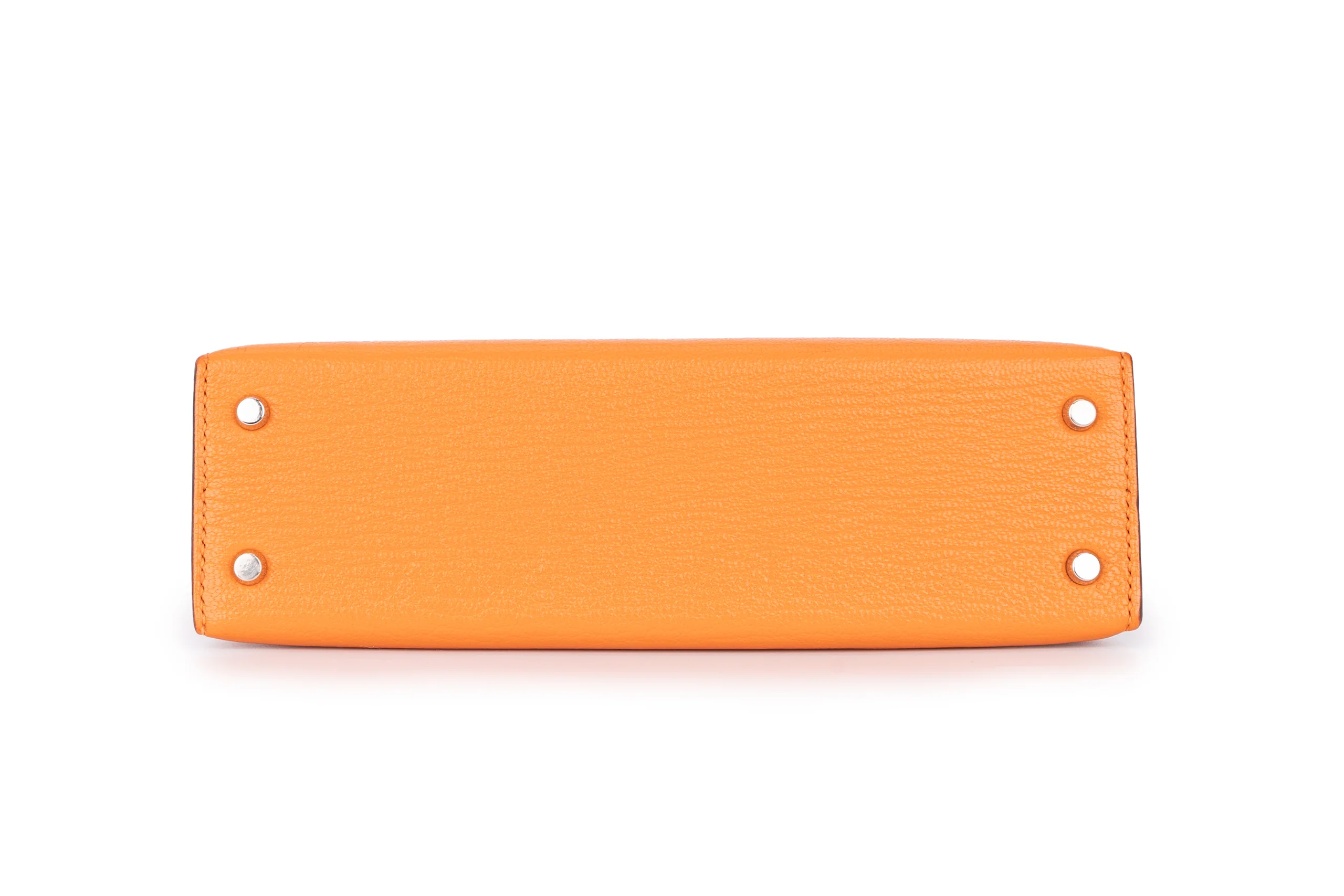 Hermès Mini Kelly Sellier Chevre Mysore Orange PHW - Image 6